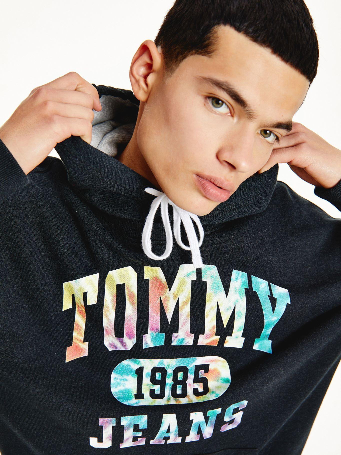 Polerón College Tie Dye Negro Tommy Jeans F2-2