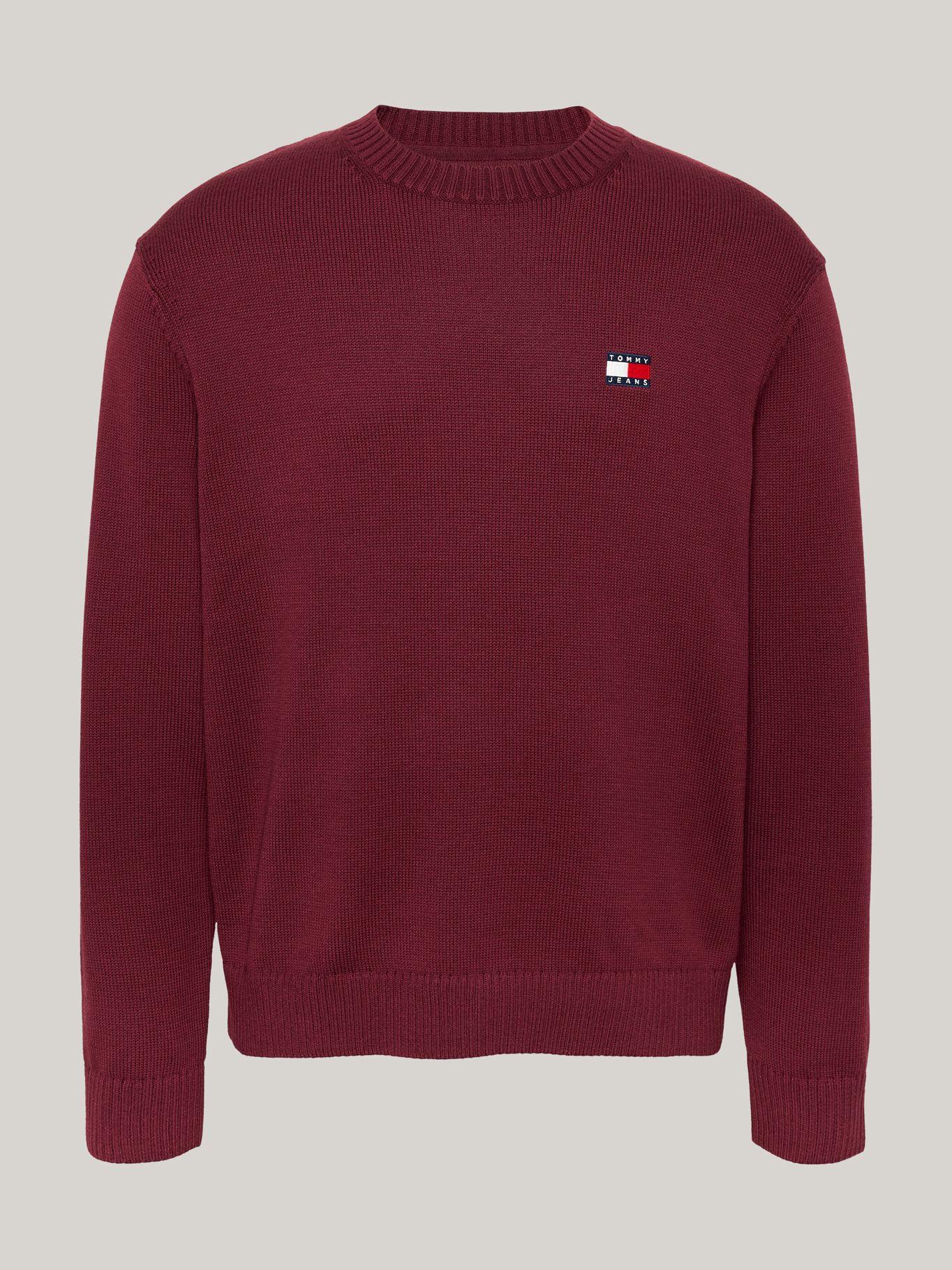 Sweater Con Logo De Parche Burdeo Tommy Hilfiger-4
