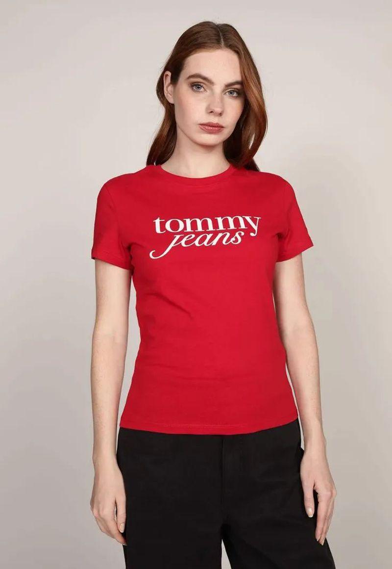 Polera Essential Logo Slim Fit Rojo Tommy Jeans-0
