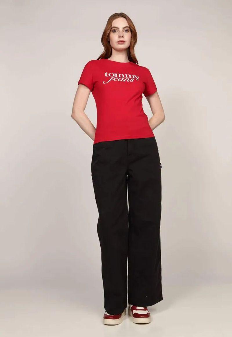 Polera Essential Logo Slim Fit Rojo Tommy Jeans-1