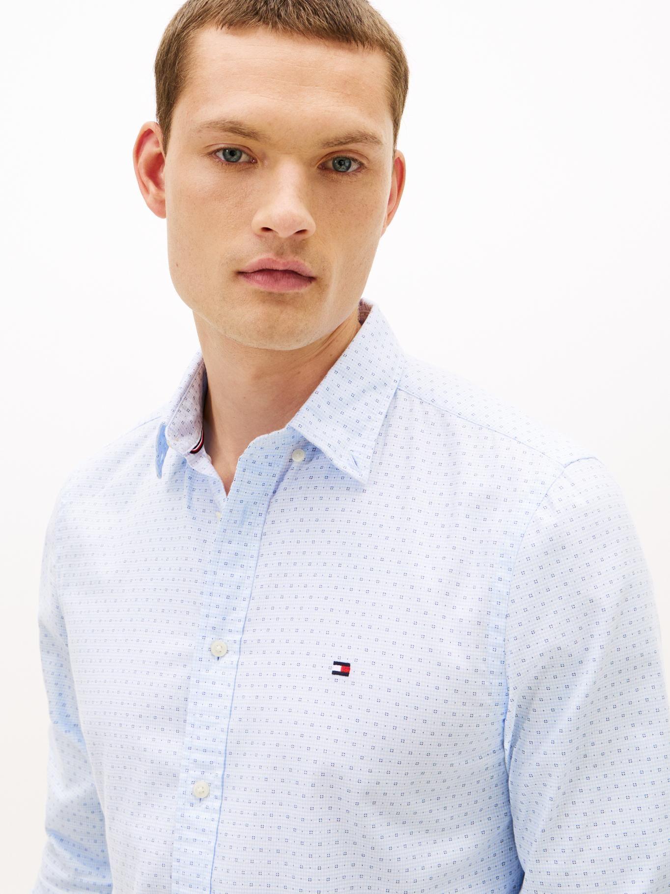 Camisa De Popelín Slim Fit Tommy Hilfiger Celeste-3