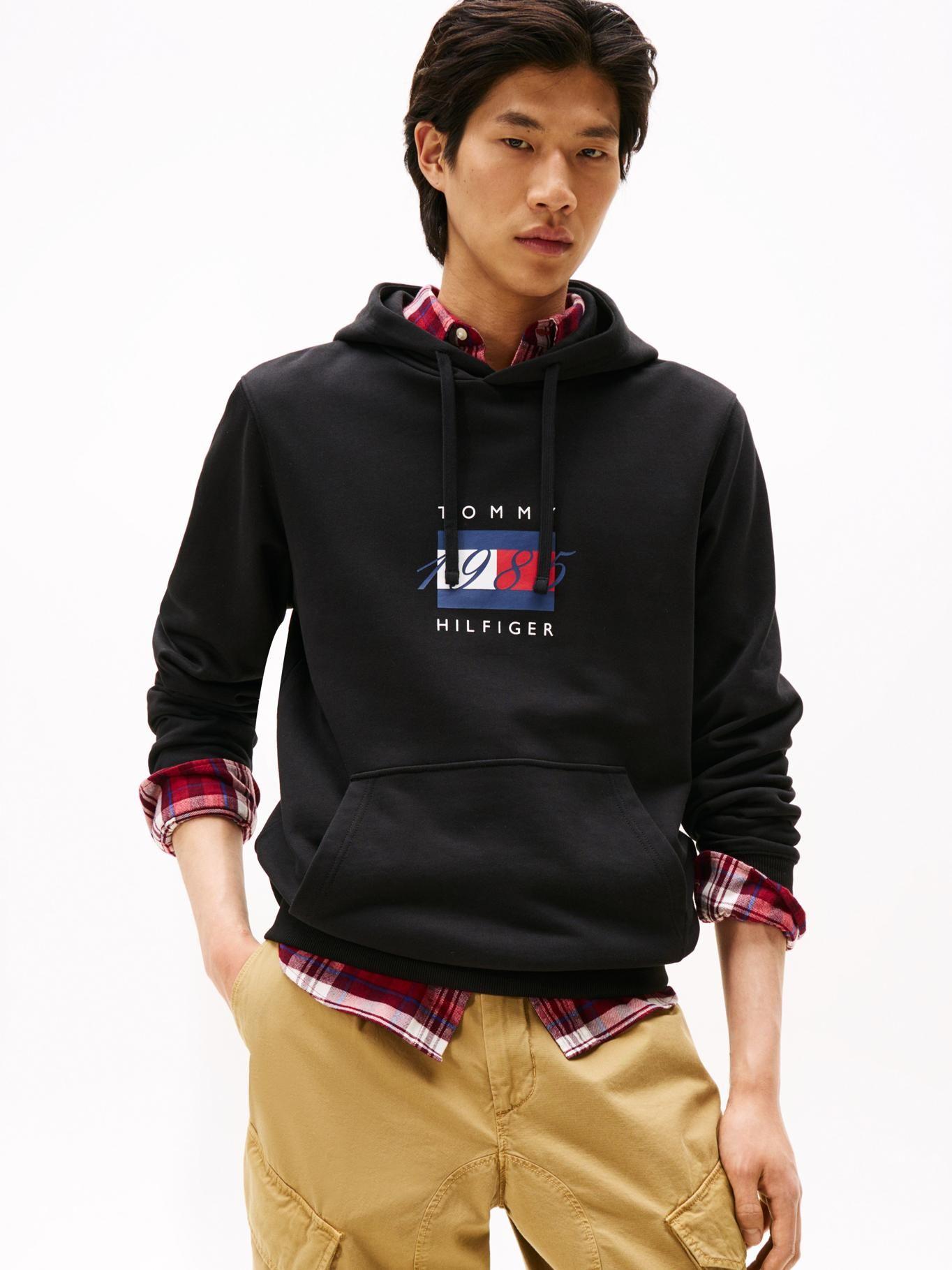 Polerón Hoodie Con Logo Gráfico Negro Tommy Hilfiger-0