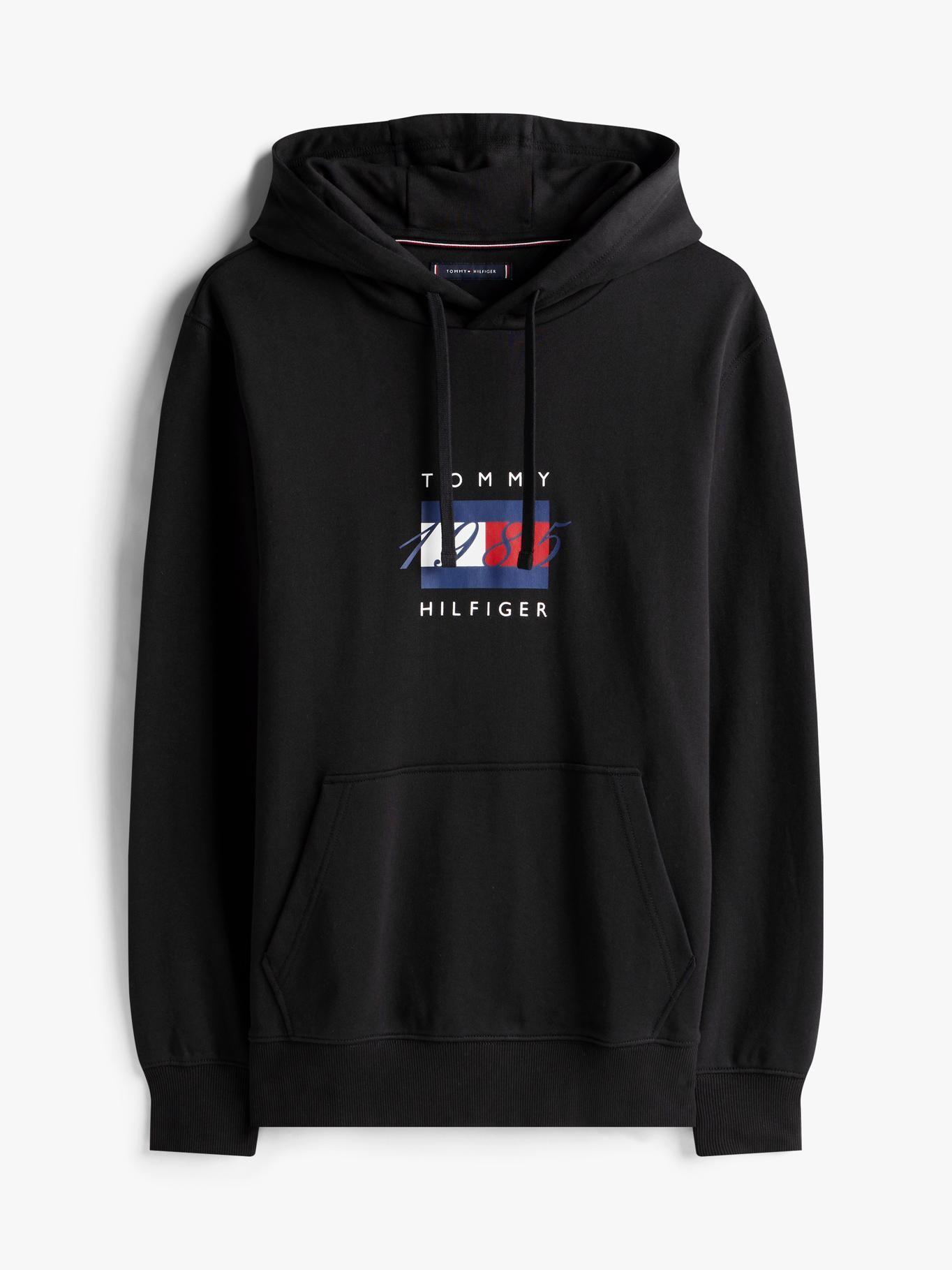 Polerón Hoodie Con Logo Gráfico Negro Tommy Hilfiger-4