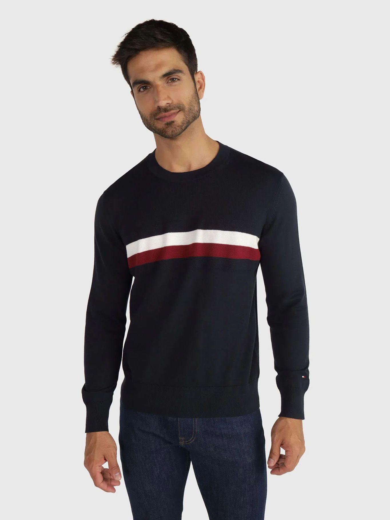 Sweater Structure Stripe Azul Tommy Hilfiger-0