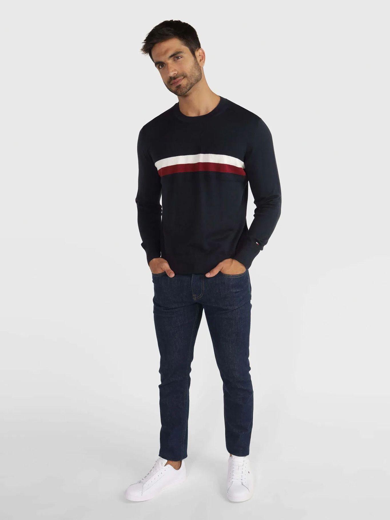Sweater Structure Stripe Azul Tommy Hilfiger-1