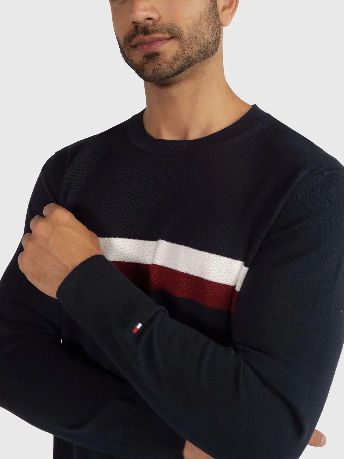 Sweater Structure Stripe Azul Tommy Hilfiger-3