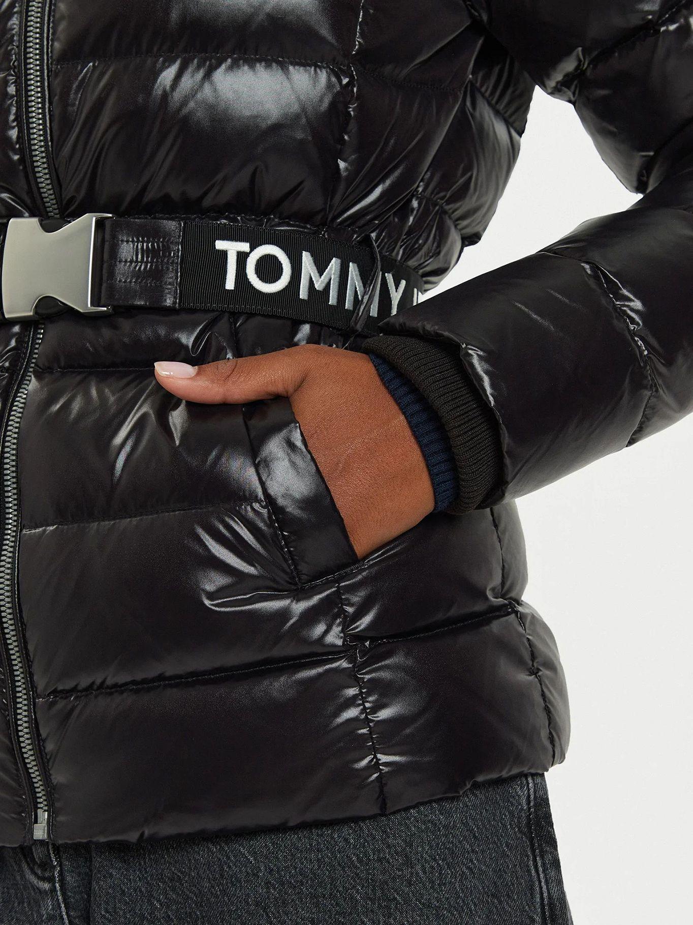 Parka Acolchada Con Cinturón Negro Tommy Hilfiger-5