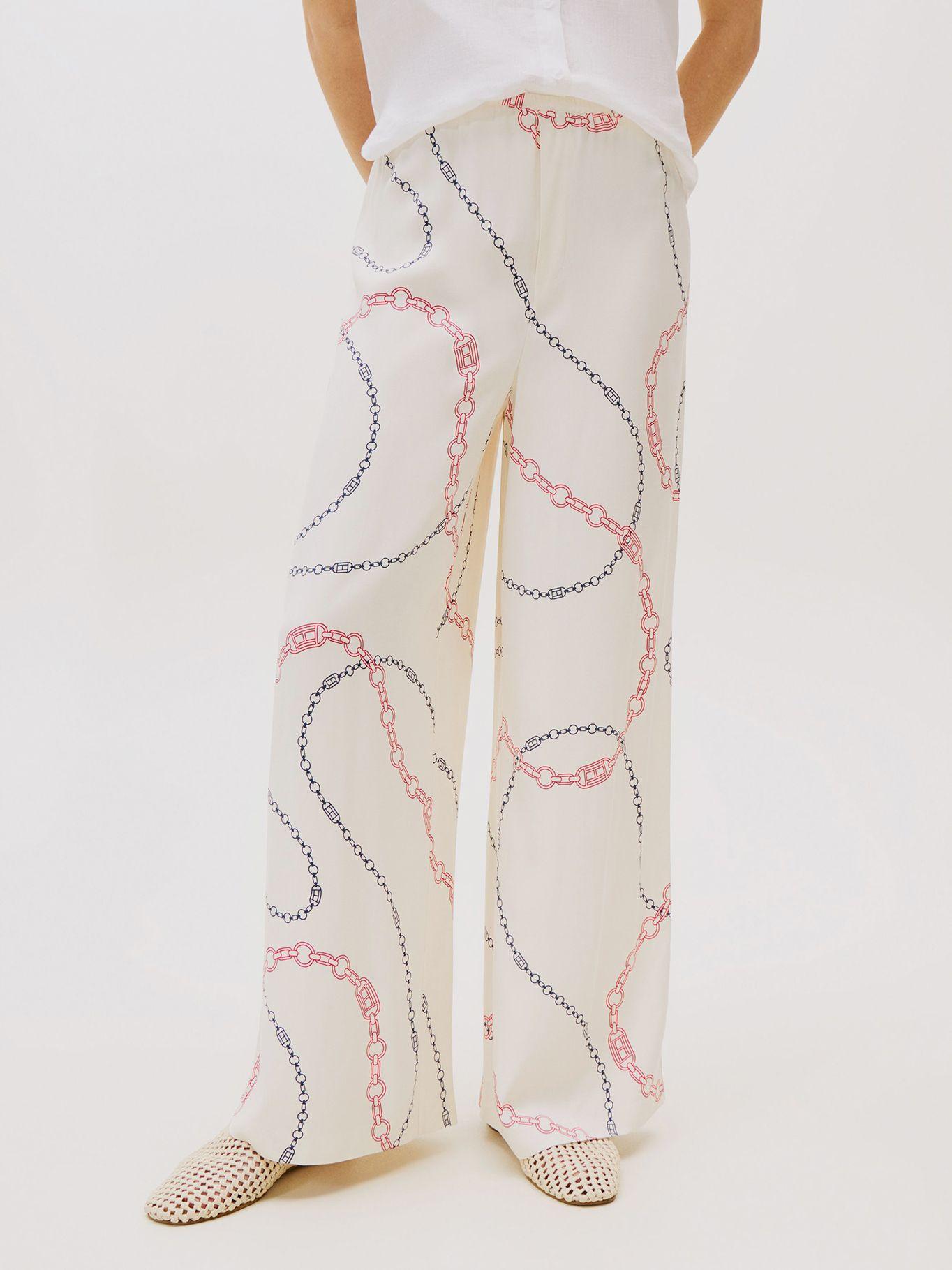 Pantalón Soft De Viscosa Beige Tommy Hilfiger-1
