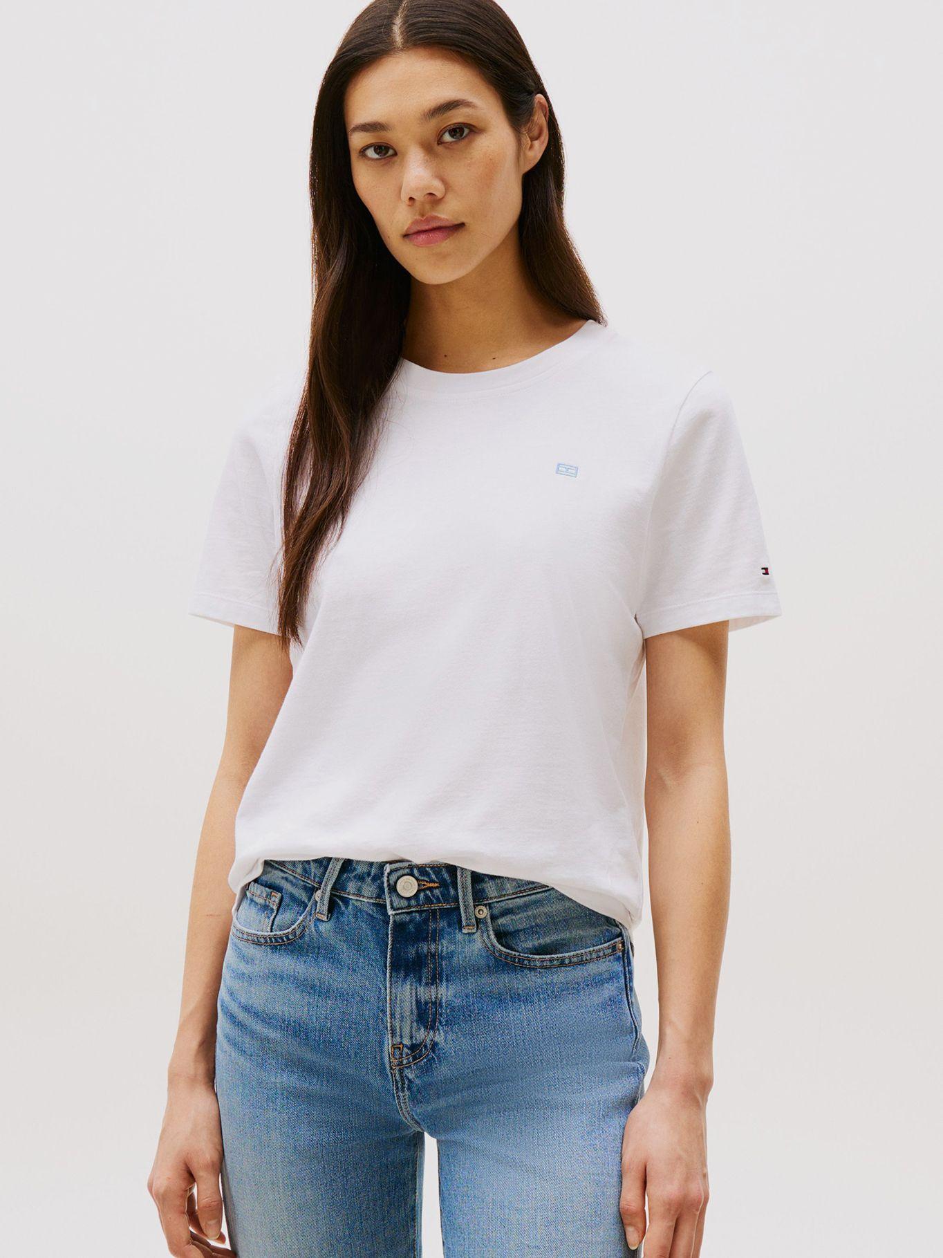Polera Contrast Flag Logo Blanco Tommy Hilfiger-0