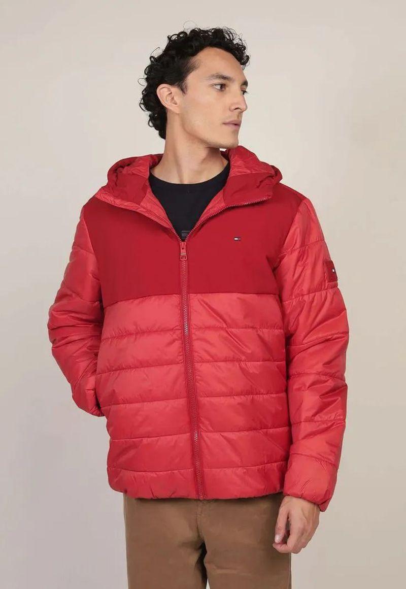 Parka Mixed Media Solid Rojo Tommy Hilfiger-0