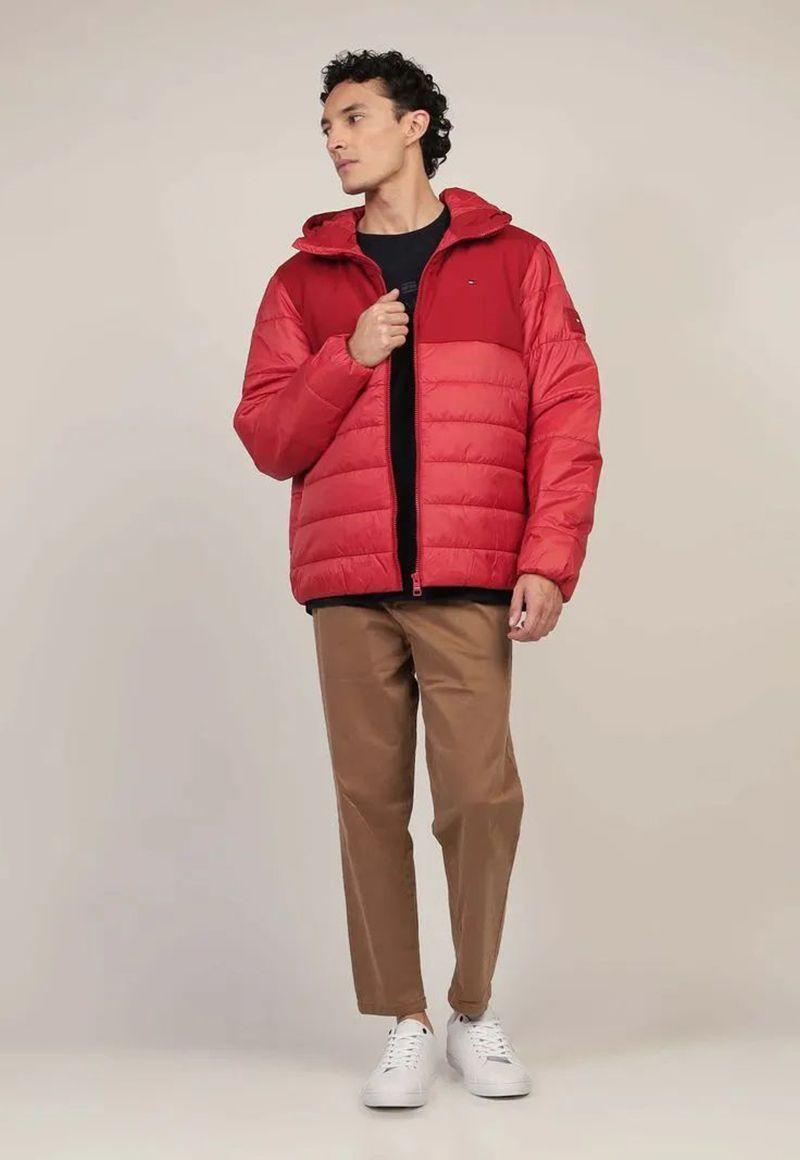 Parka Mixed Media Solid Rojo Tommy Hilfiger-1