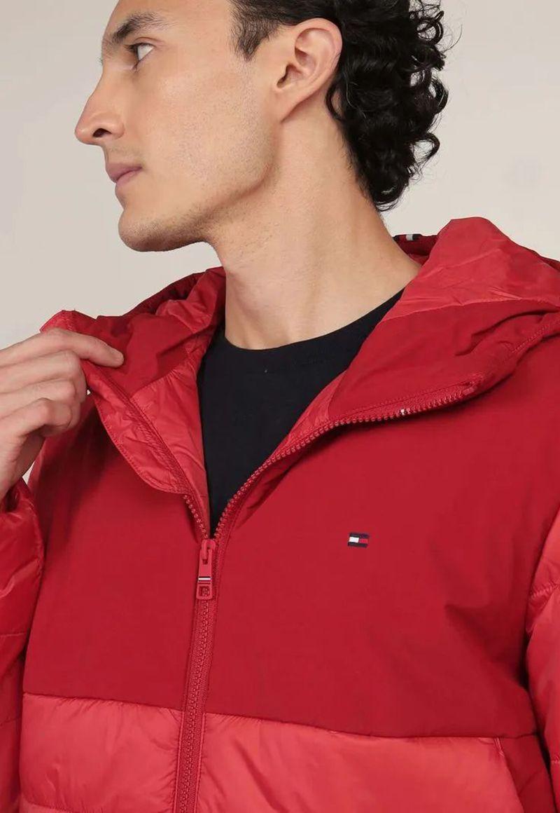 Parka Mixed Media Solid Rojo Tommy Hilfiger-3