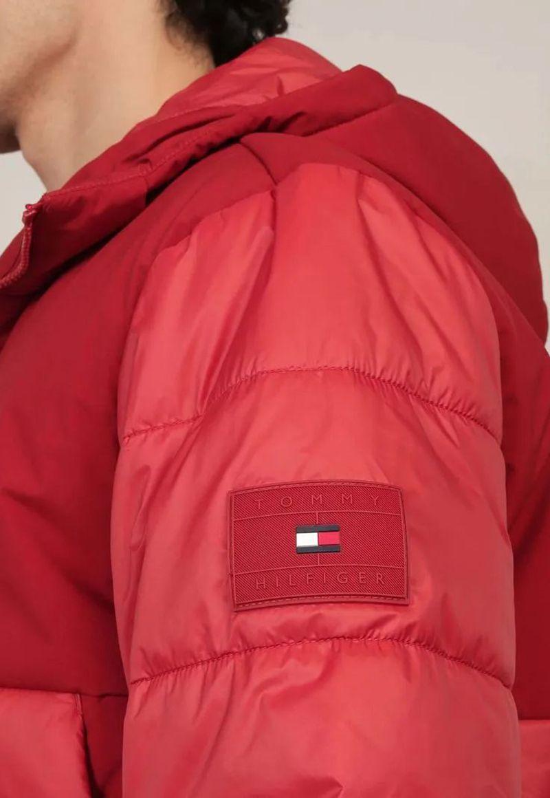 Parka Mixed Media Solid Rojo Tommy Hilfiger-4
