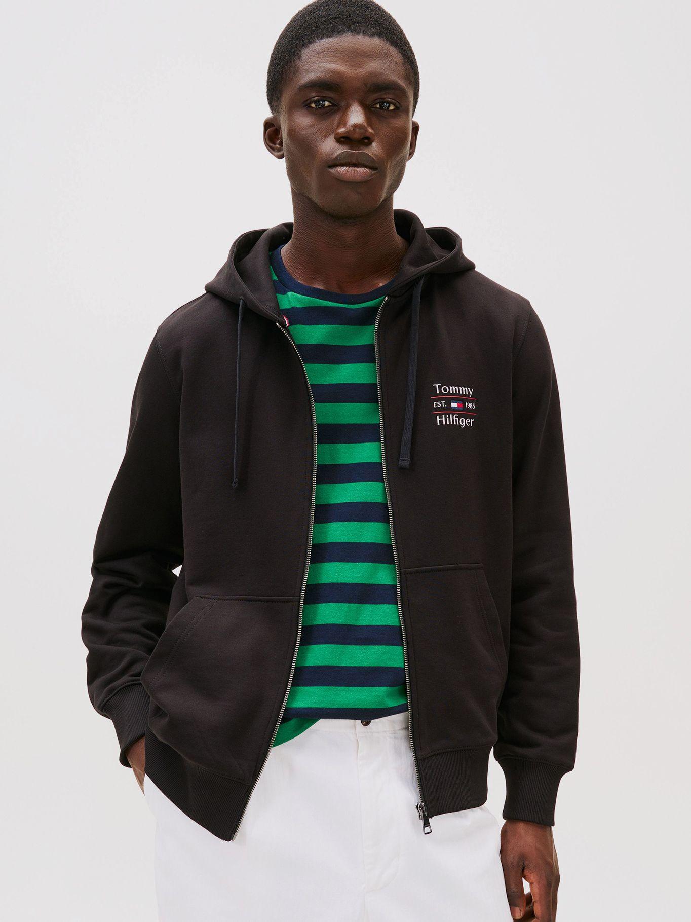 Polerón Hoodie Con Cierre Negro Tommy Hilfiger-0