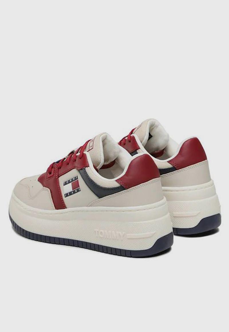 ZAPATILLAS RETRO BASKET DE CUERO BEIGE TOMMY HILFIGER-1