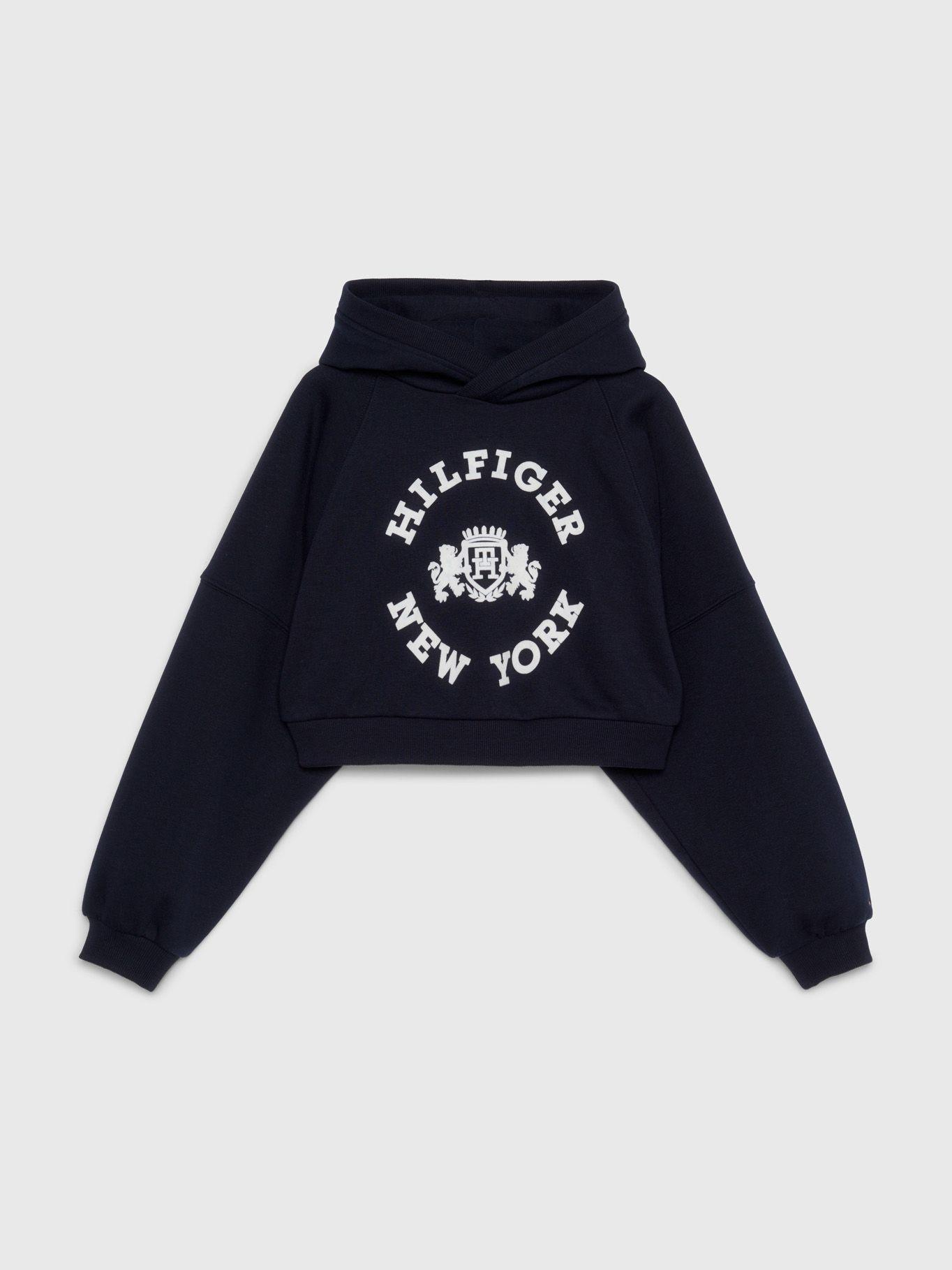 Polerón Hoodie Cropped Azul Tommy Hilfiger-0