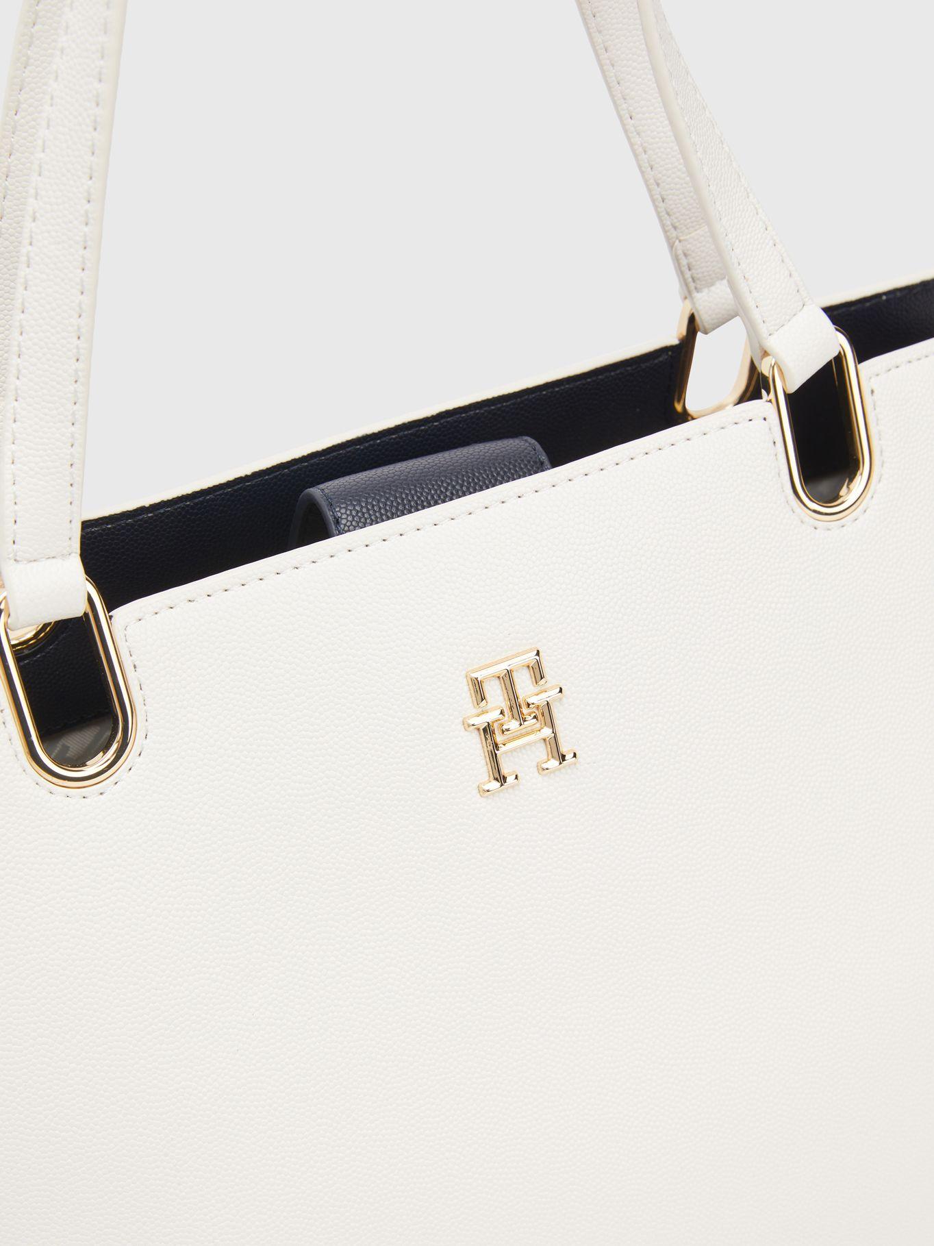 Cartera Satchel Monogram Blanco Tommy Hilfiger-2