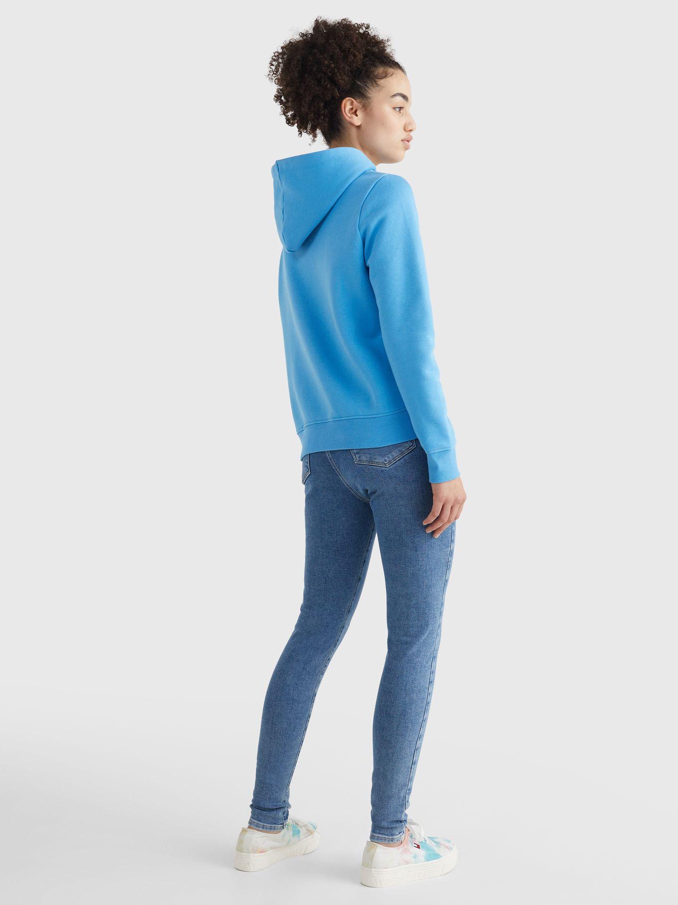 Polerón Hoodie Linear Logo Celeste Tommy Jeans JN2-1