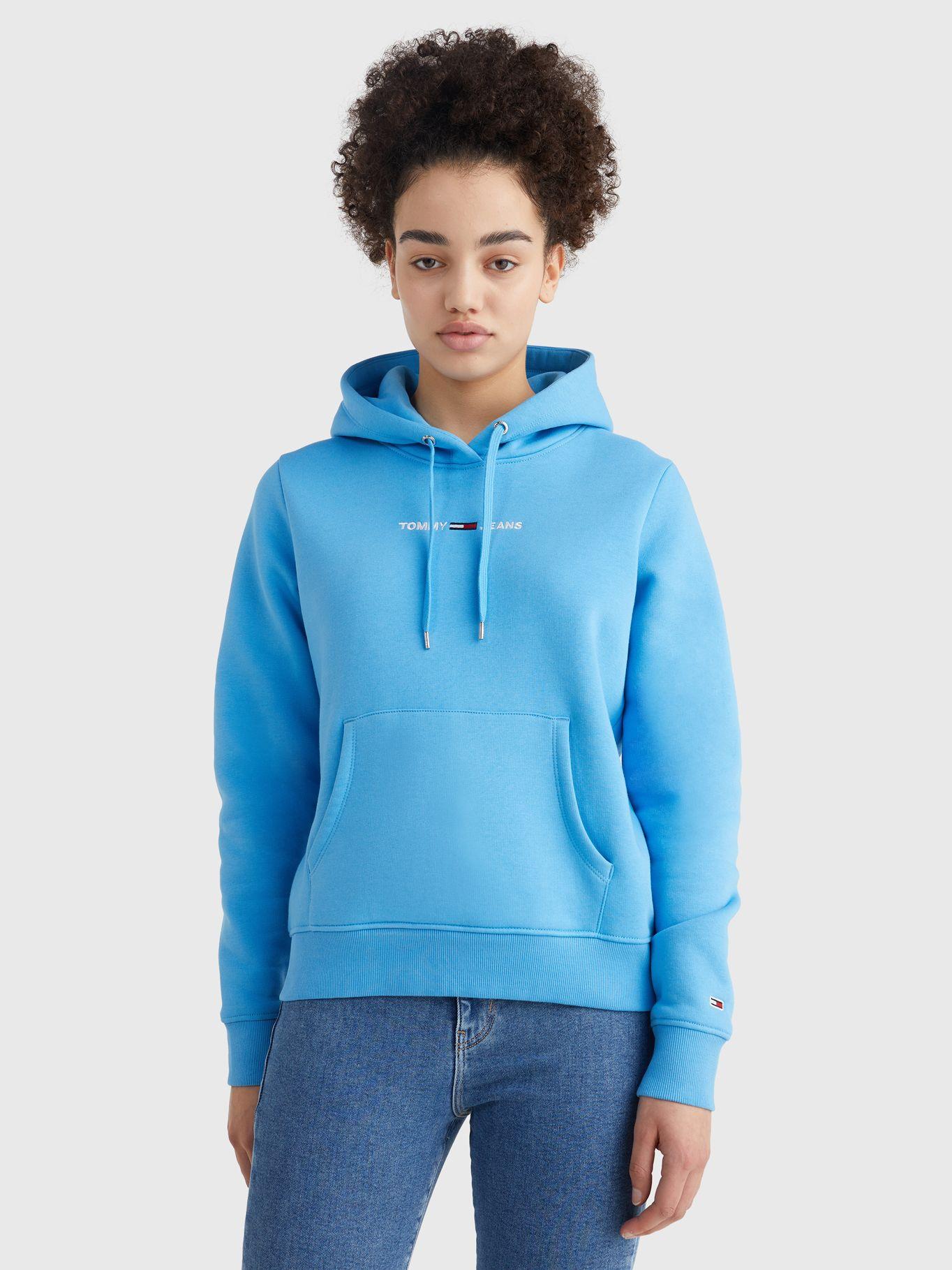 Polerón Hoodie Linear Logo Celeste Tommy Jeans JN2-3