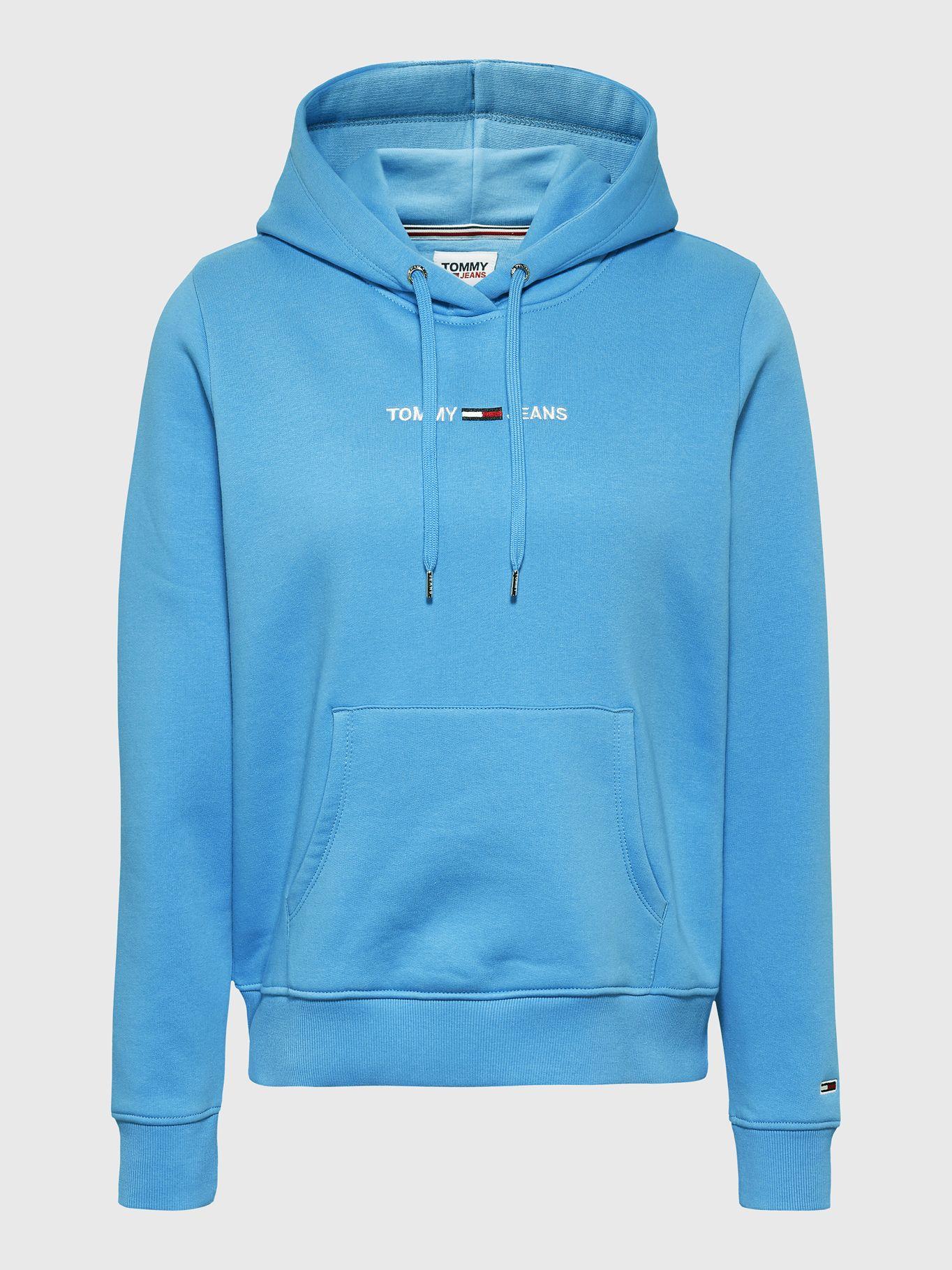 Polerón Hoodie Linear Logo Celeste Tommy Jeans JN2-4