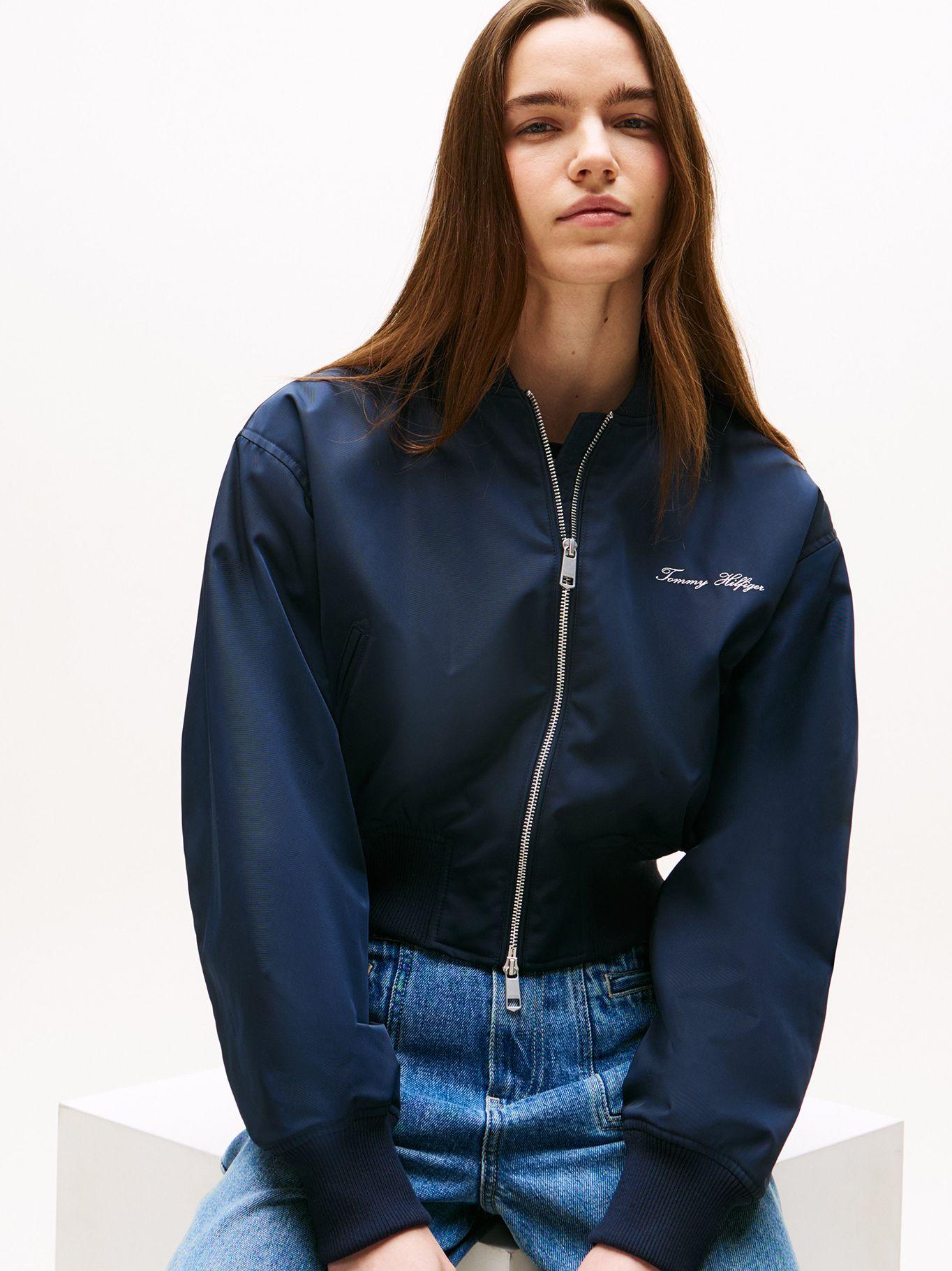 Chaqueta Bomber Cropped Solid Azul Tommy Hilfiger-3