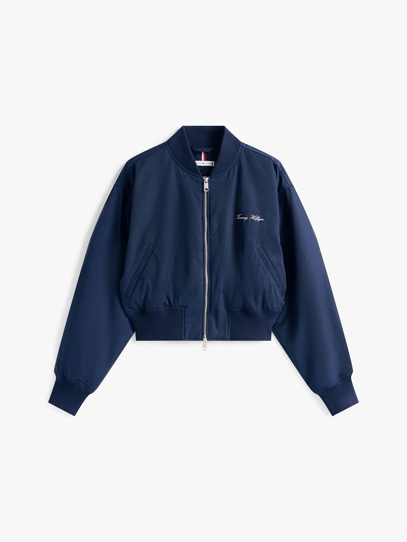 Chaqueta Bomber Cropped Solid Azul Tommy Hilfiger-4