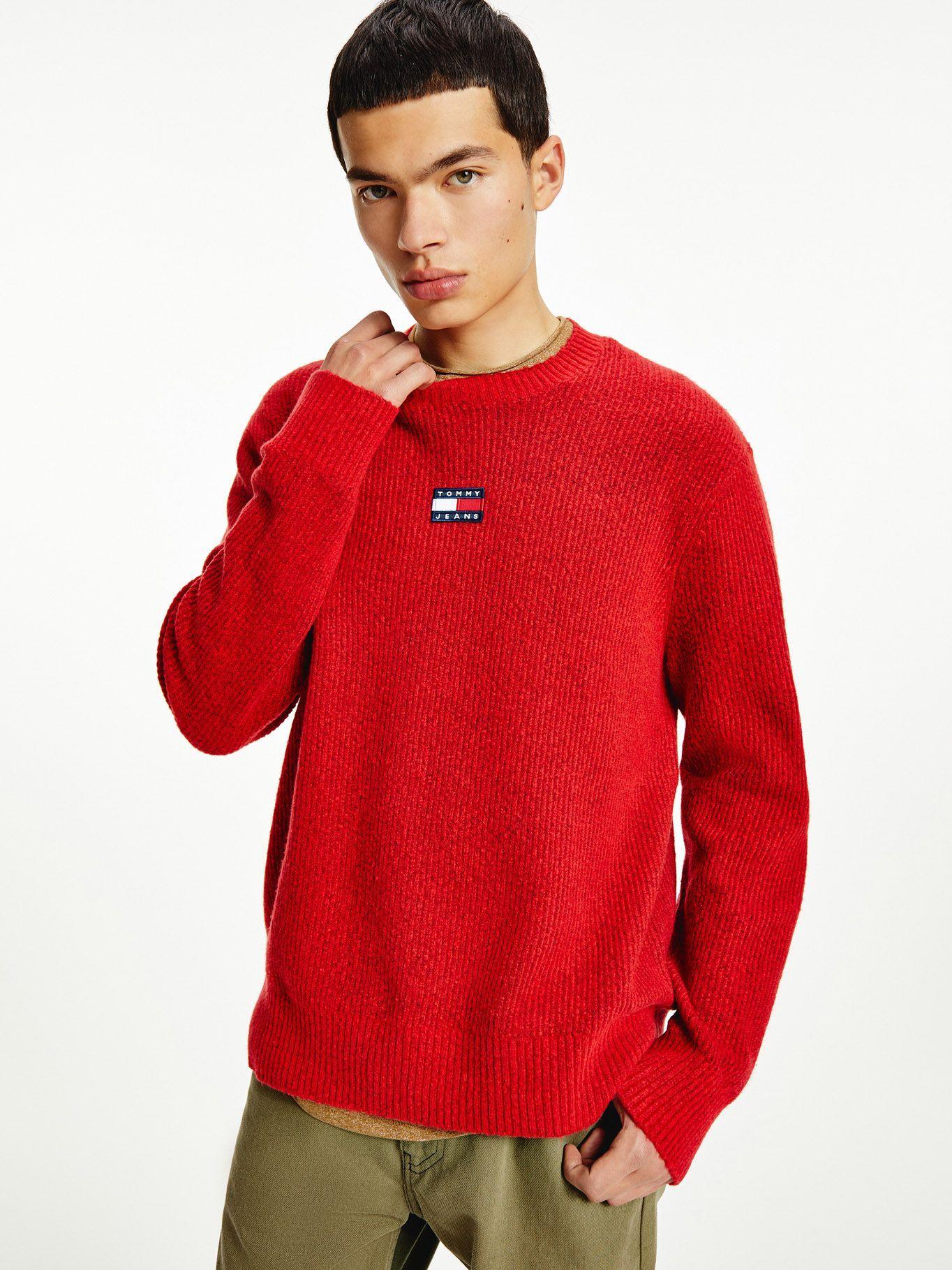 Sweater Solid Con Parche Rojo Tommy Jeans F2-0