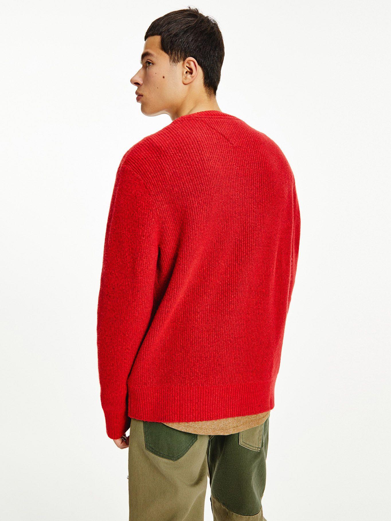 Sweater Solid Con Parche Rojo Tommy Jeans F2-1