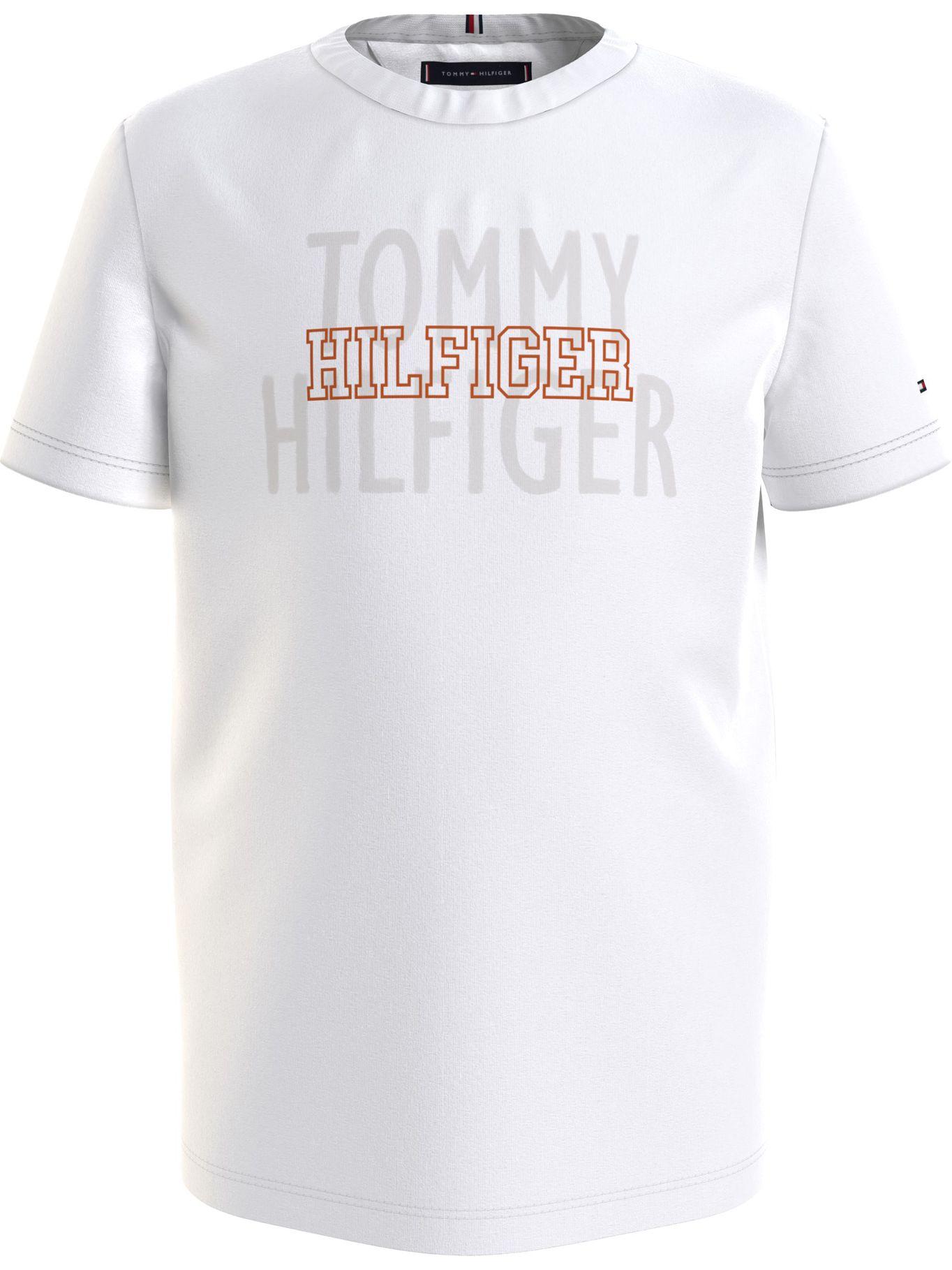 Polera De Niño De Algodón Con Logo Blanco Tommy Hilfiger-0