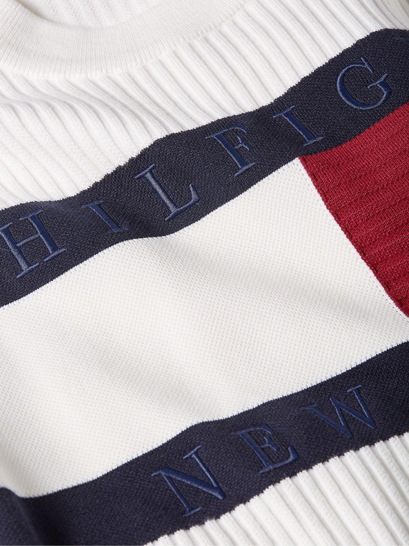 Sweater Con Logo Bandera Blanco Tommy Hilfiger-4