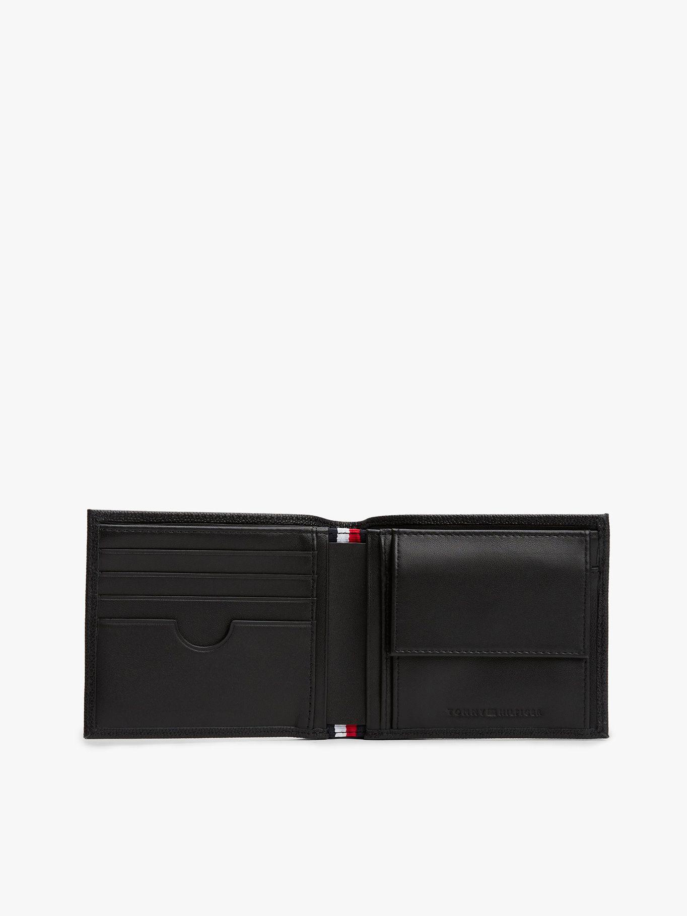 Billetera Flag Plegable De Cuero Negro Tommy Hilfiger-3