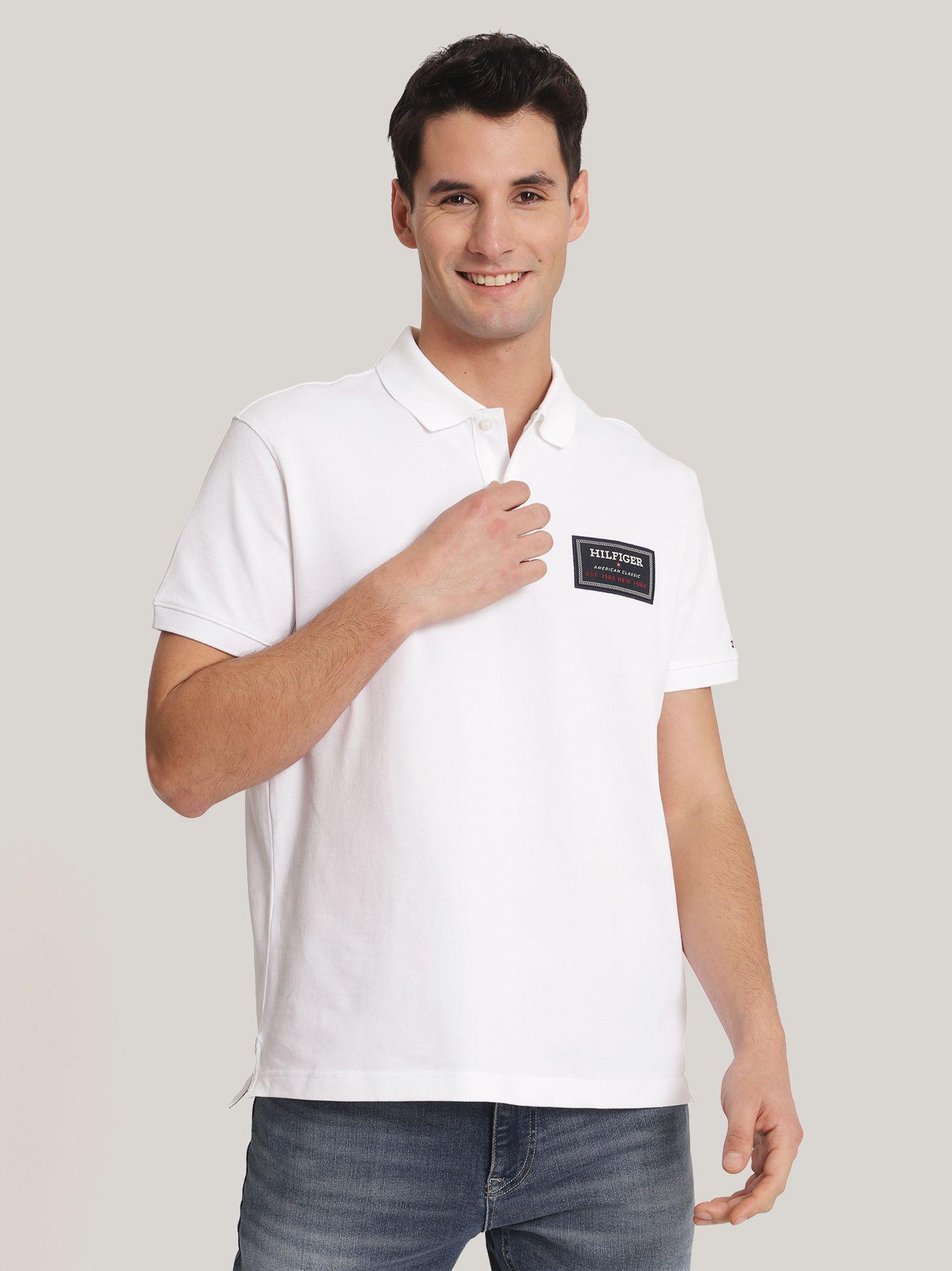 Polo Solid Label Con Logo Blanco Tommy Hilfiger-0
