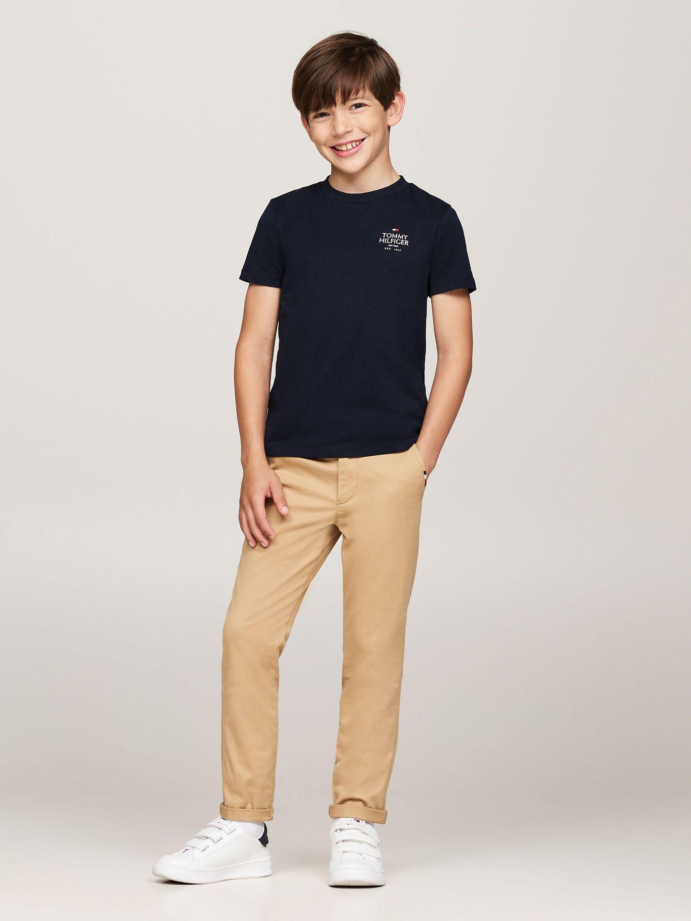 Polera De Niño Con Logo Gráfico Azul Tommy Hilfiger-1