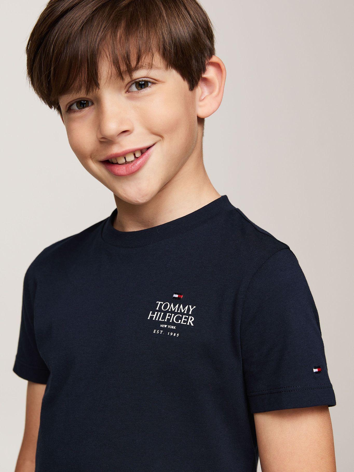 Polera De Niño Con Logo Gráfico Azul Tommy Hilfiger-3