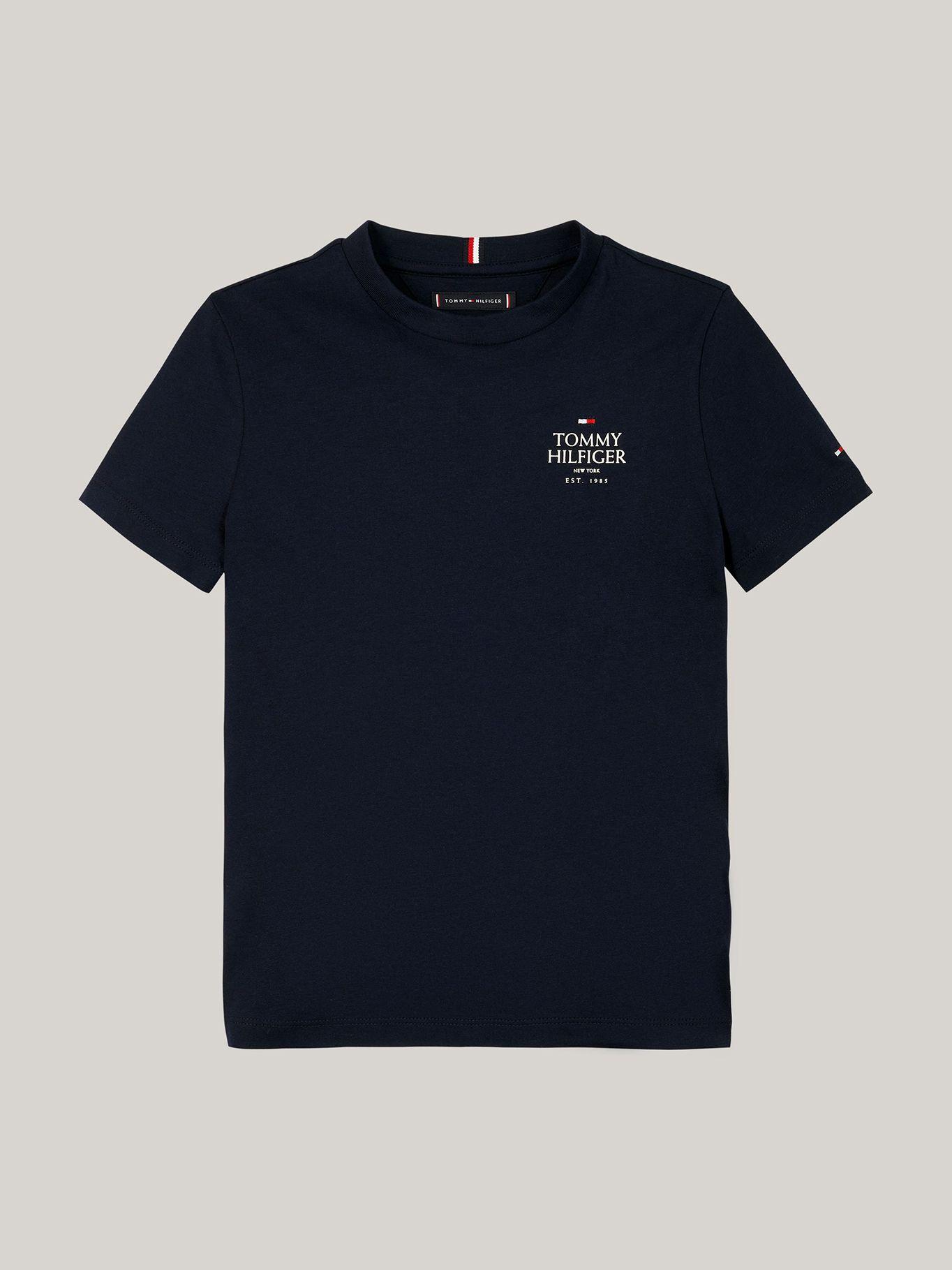 Polera De Niño Con Logo Gráfico Azul Tommy Hilfiger-4