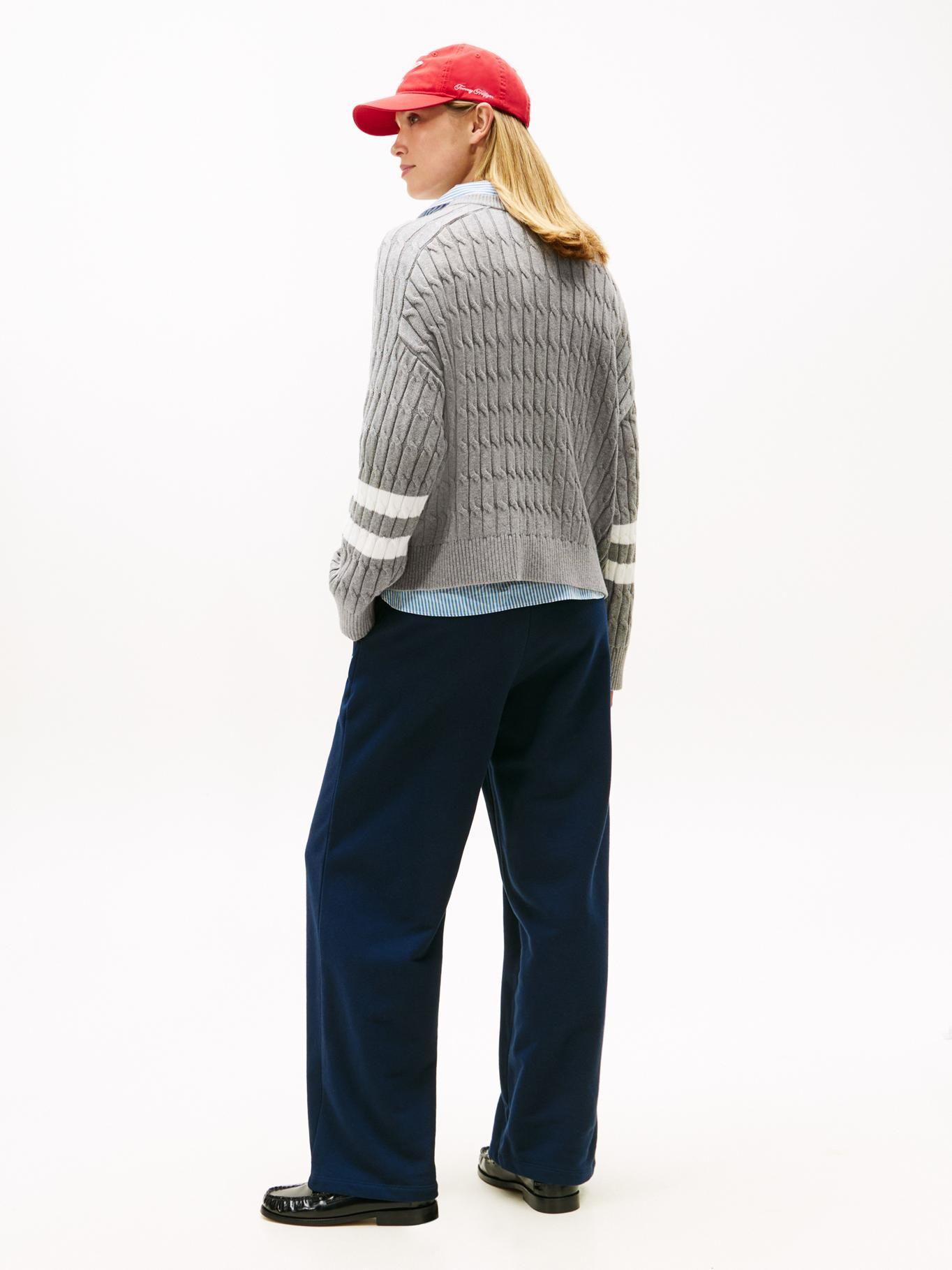 Sweater Con Logo Script Gráfico Tommy Hilfiger Gris-2