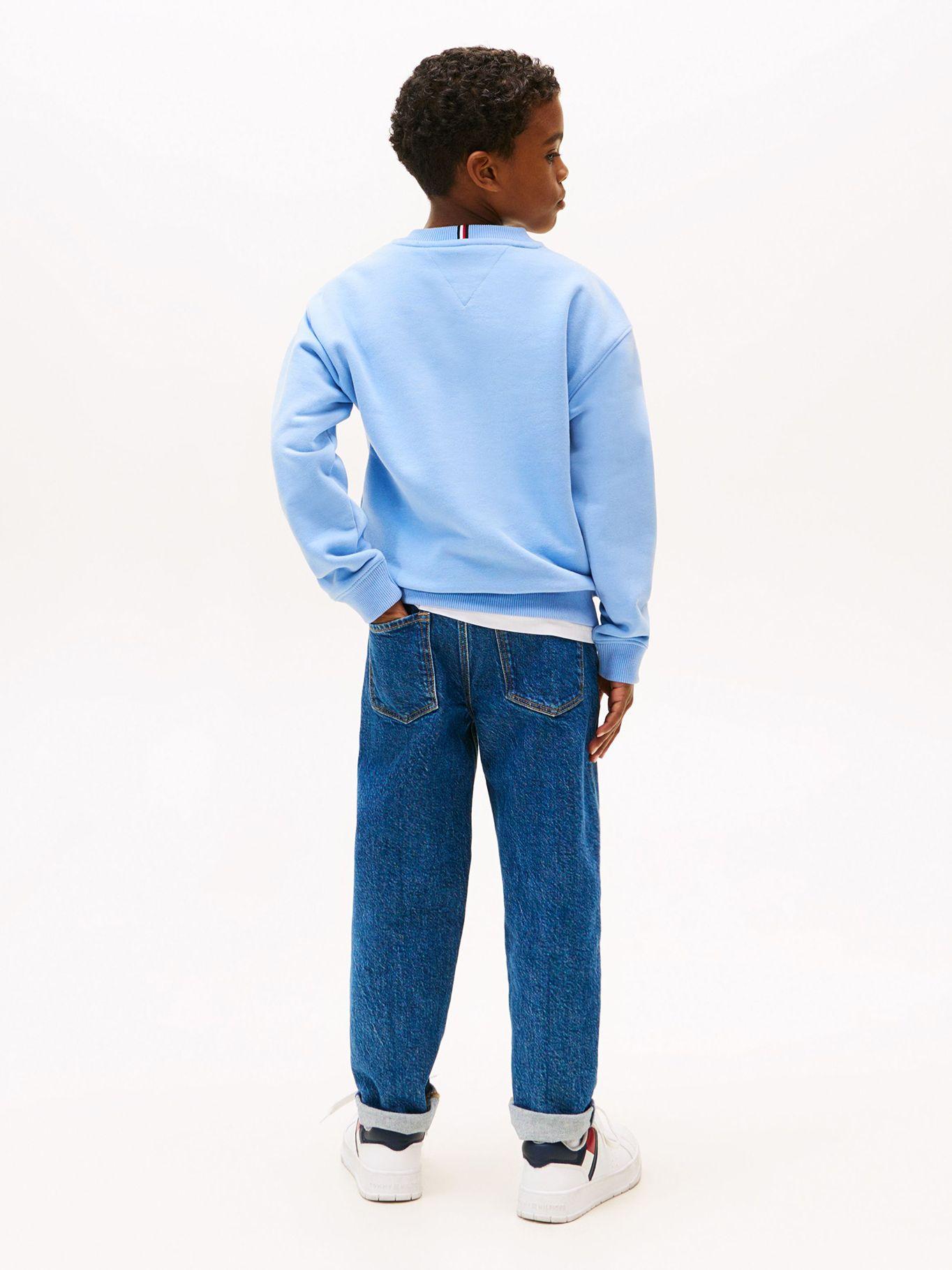 Polerón De Cuello Redondo Y Logo Celeste Tommy Hilfiger-2