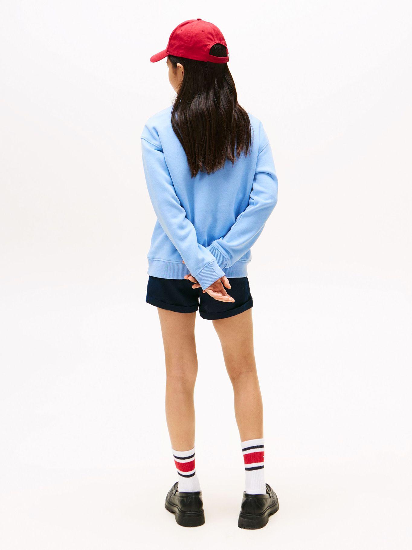 Polerón De Cuello Redondo Y Logo Celeste Tommy Hilfiger-6