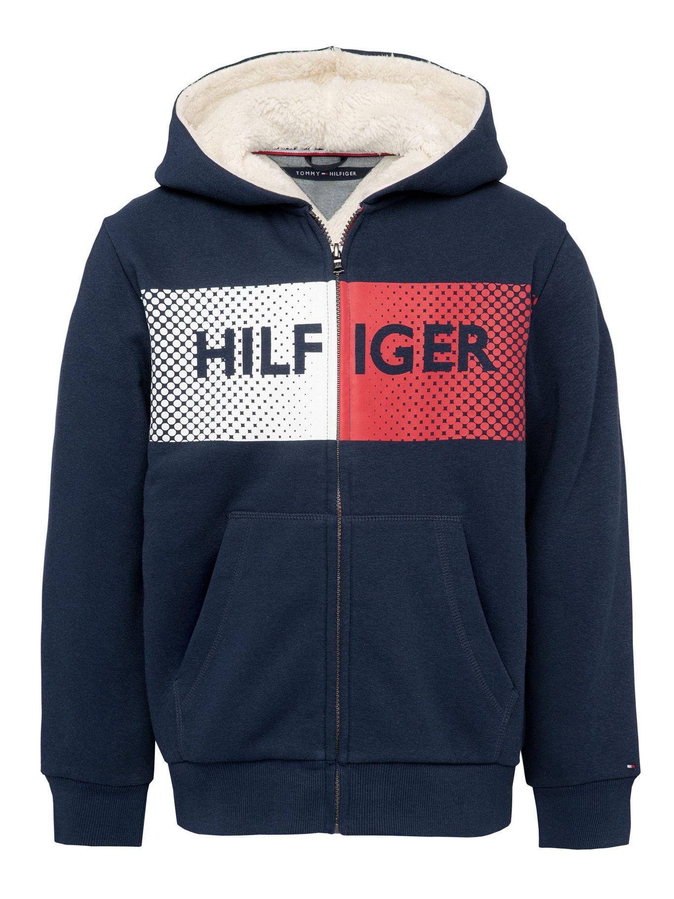 Polerón Hoodie Sherpa Knockout Logo Azul Tommy Hilfiger-0