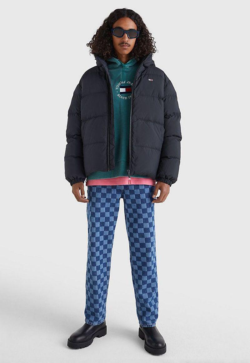 Parka Essential Down Con Logo Negro Tommy Jeans-1