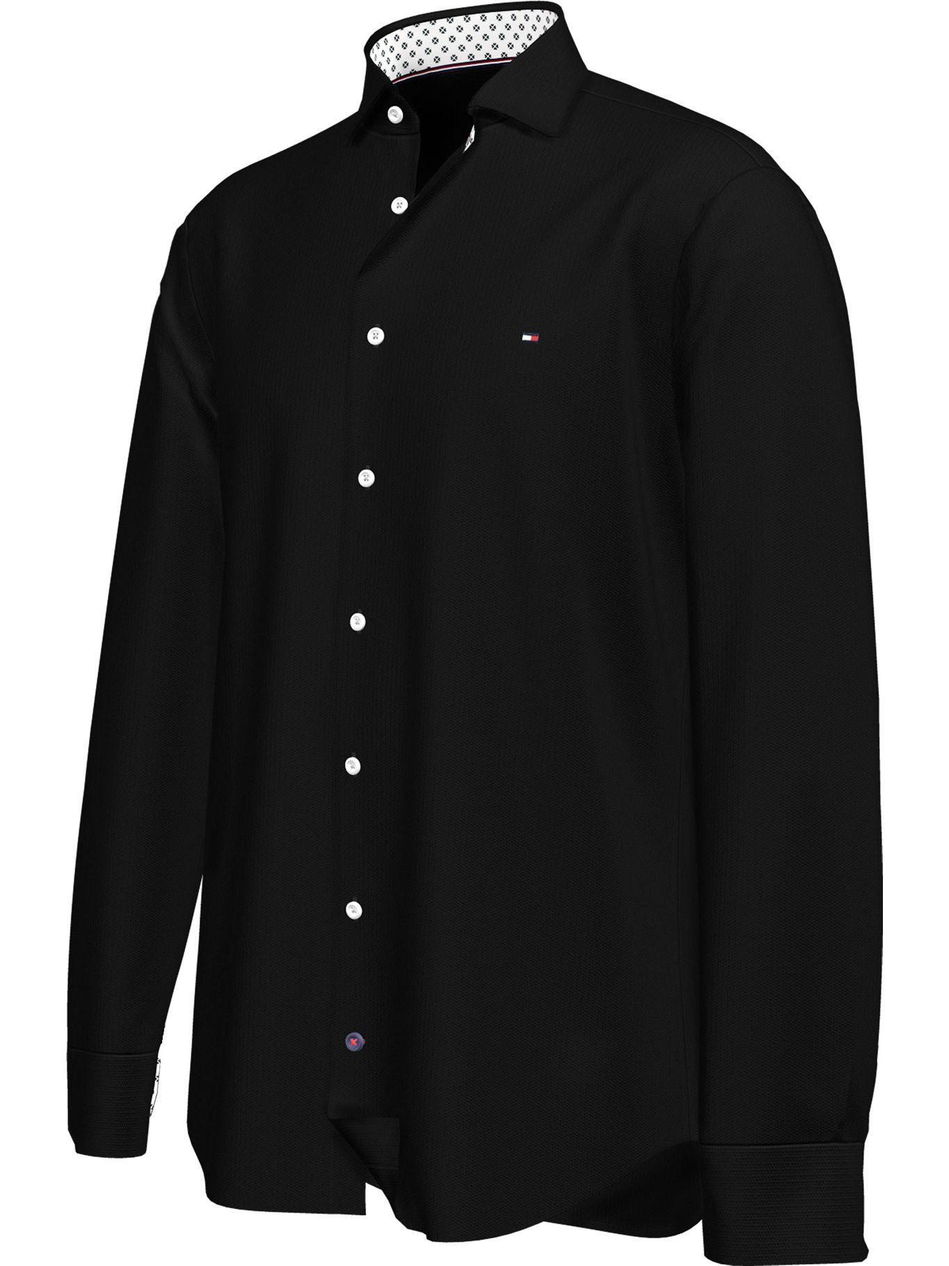 Camisa Th Flex Solid Negro Tommy Hilfiger M2-4
