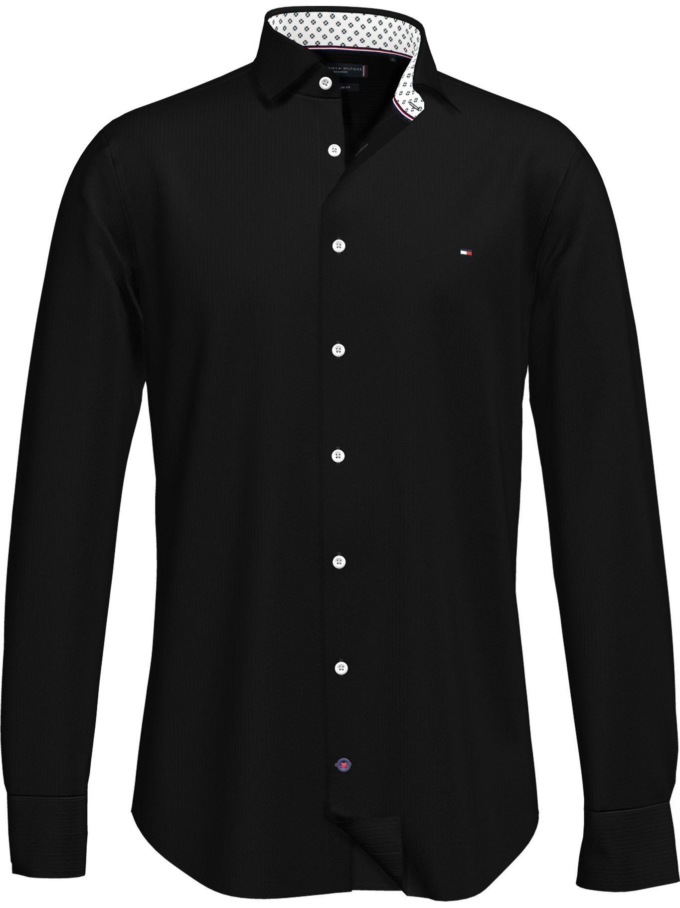 Camisa Th Flex Solid Negro Tommy Hilfiger M2-0