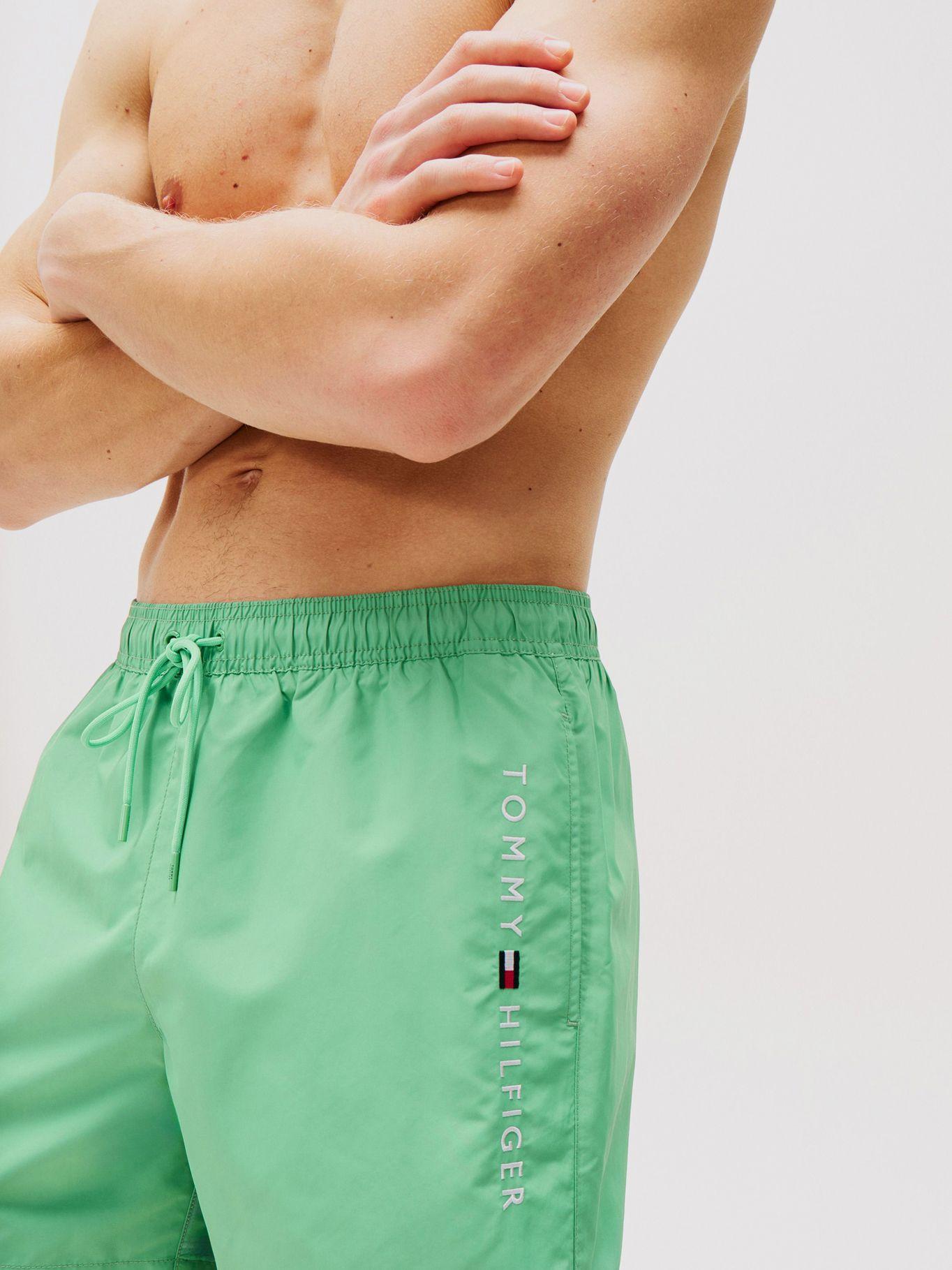 Traje De Baño De Medio Con Logo Verde Tommy Hilfiger-3