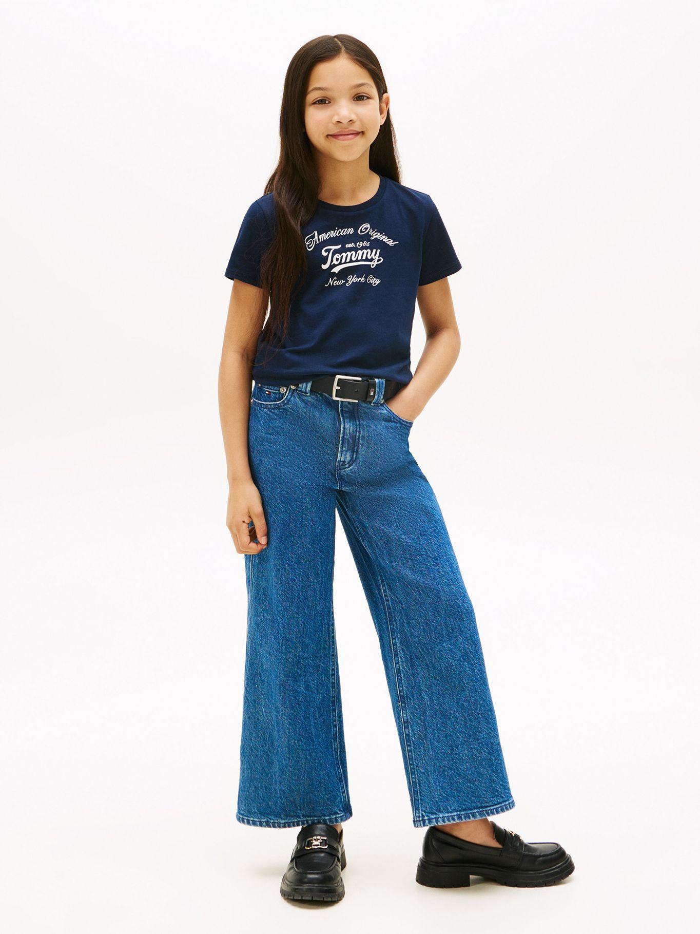 Polera Script Logo Metalizado Azul Tommy Hilfiger-1