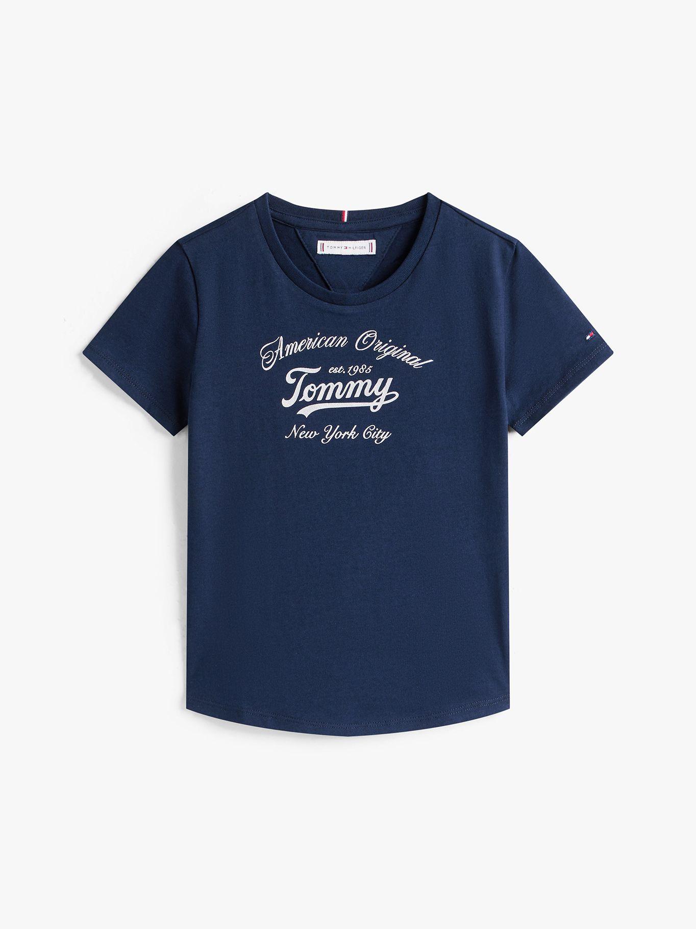 Polera Script Logo Metalizado Azul Tommy Hilfiger-4