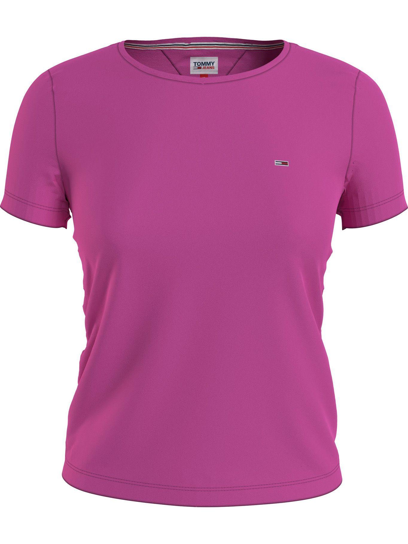 Polera Soft Cotton Logo Fucsia Tommy Jeans A2-0
