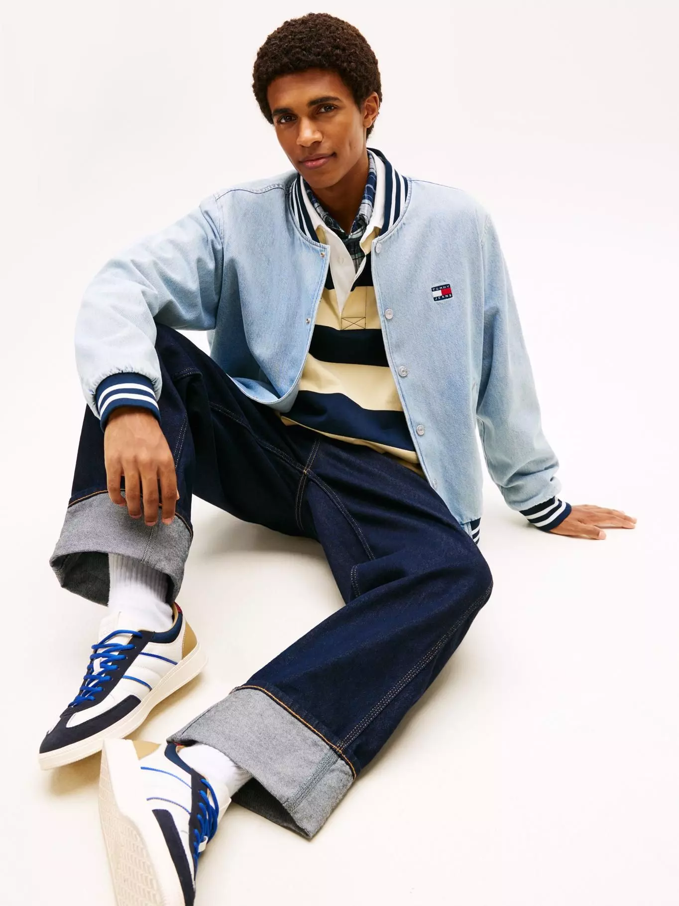 Chaqueta Bomber Hoodie Denim Tommy Jeans Celeste-3