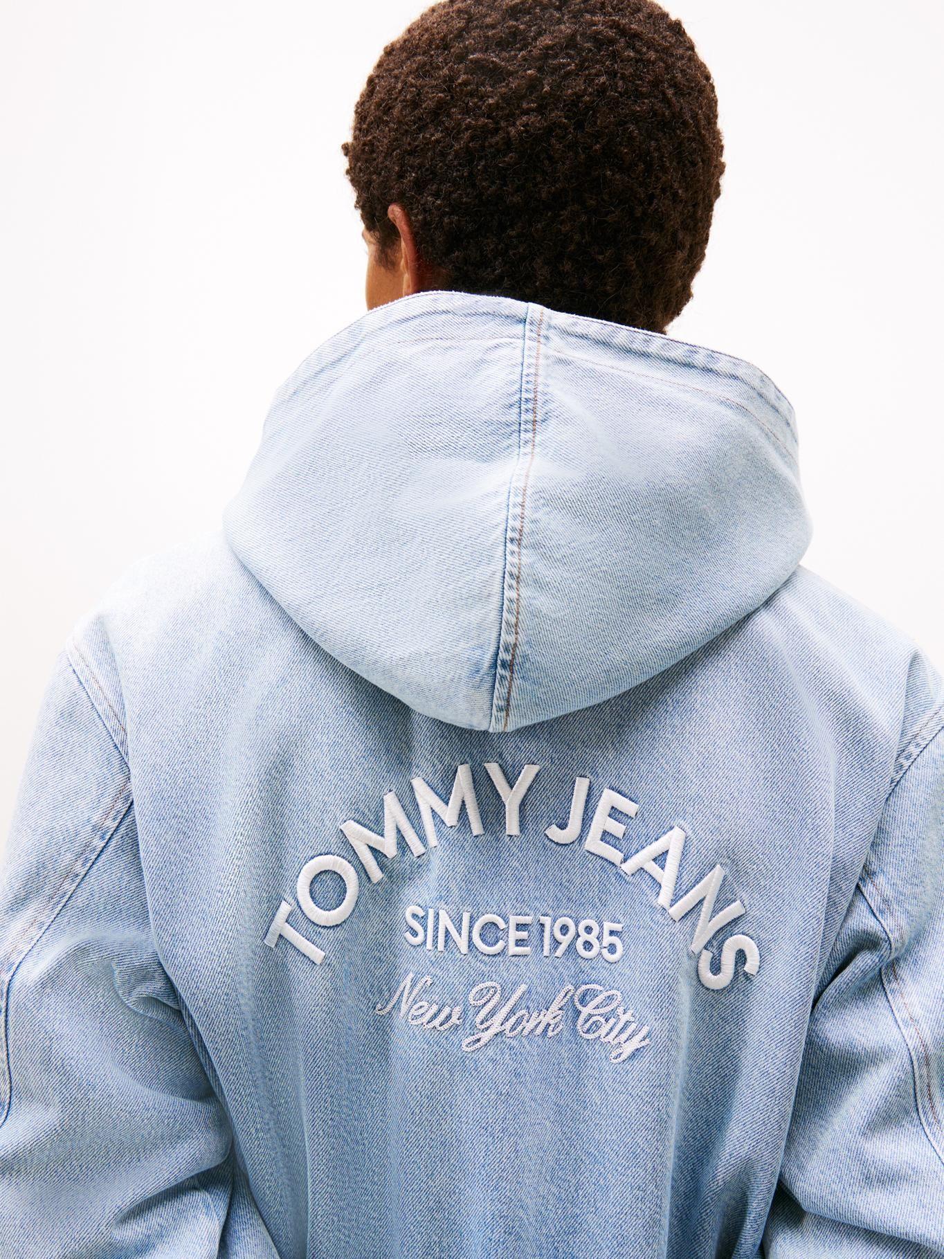 Chaqueta Bomber Hoodie Denim Tommy Jeans Celeste-4