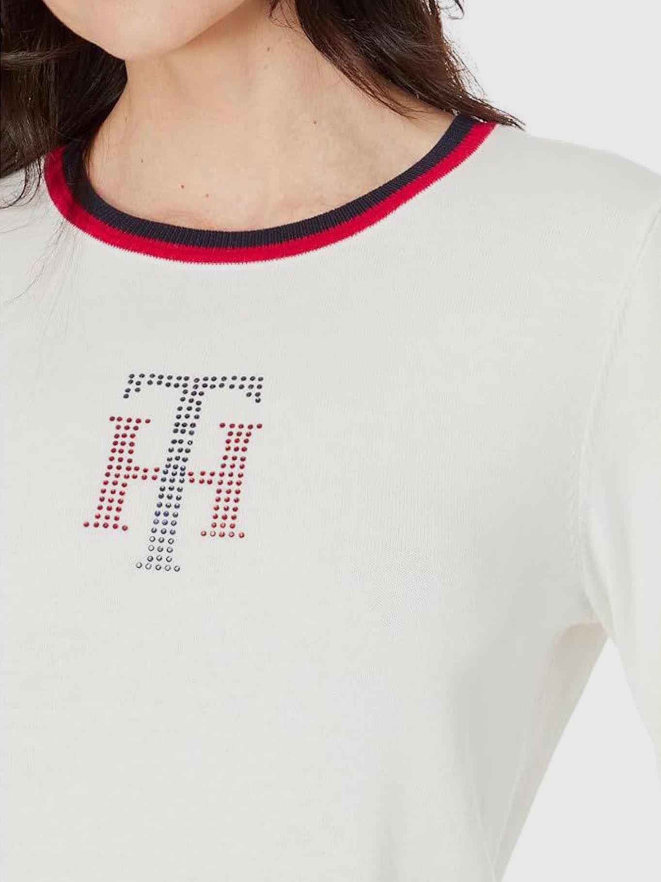 SWEATER DE ALGODÓN INCRUSTACIONES BLANCO TOMMY HILFIGER-2