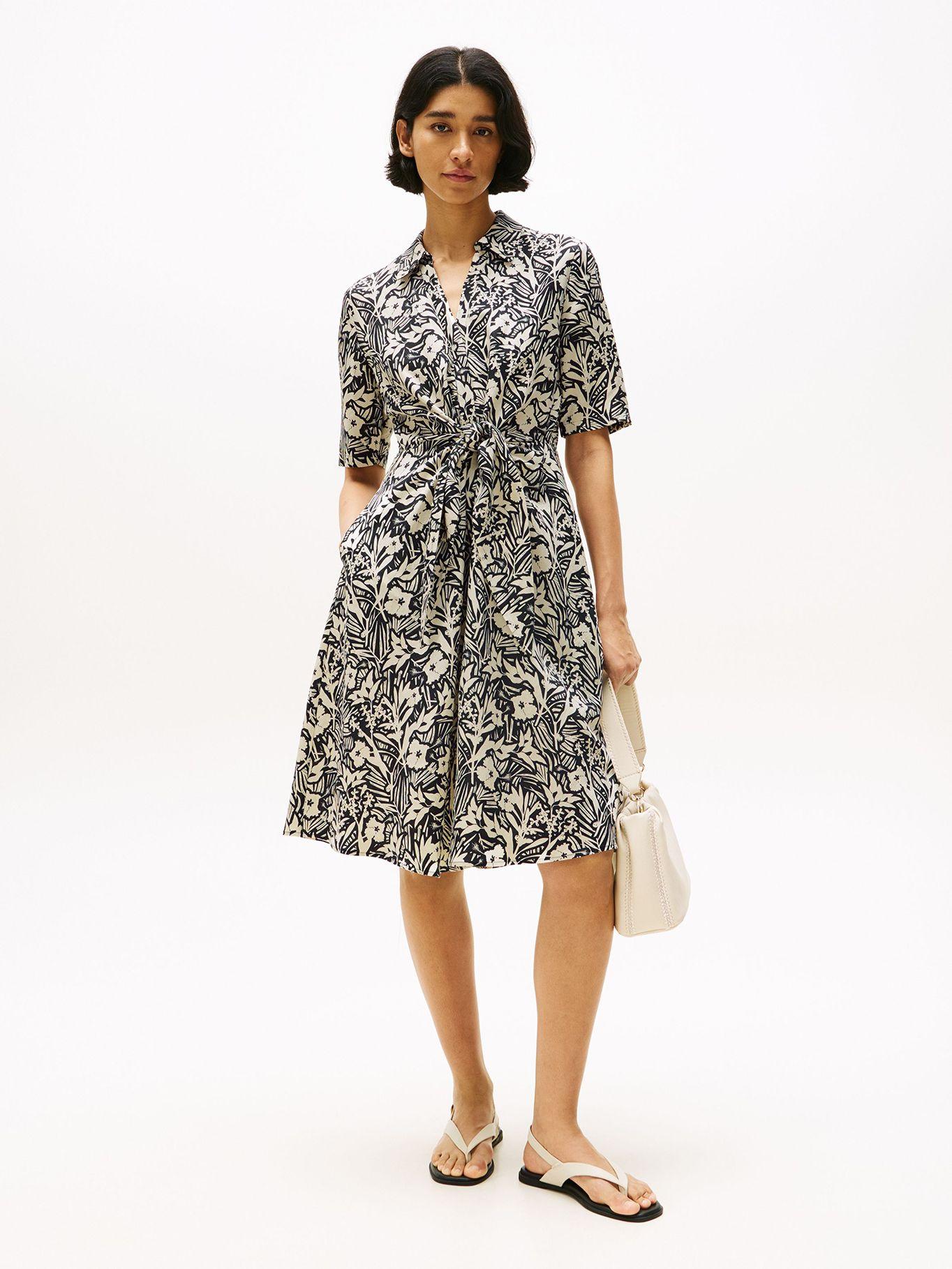 Vestido Camisero En Lino Negro Tommy Hilfiger-0